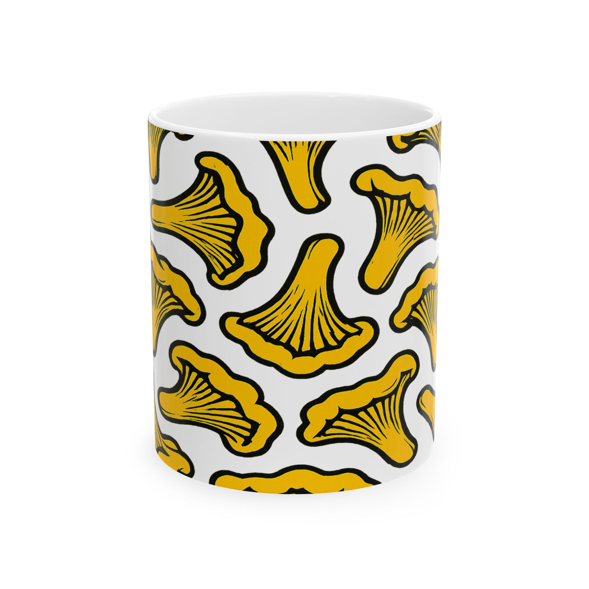 Bold Chanterelle Mushrooms Full Wrap Coffee Mug | Mushrooms Gift | Ceramic Mug