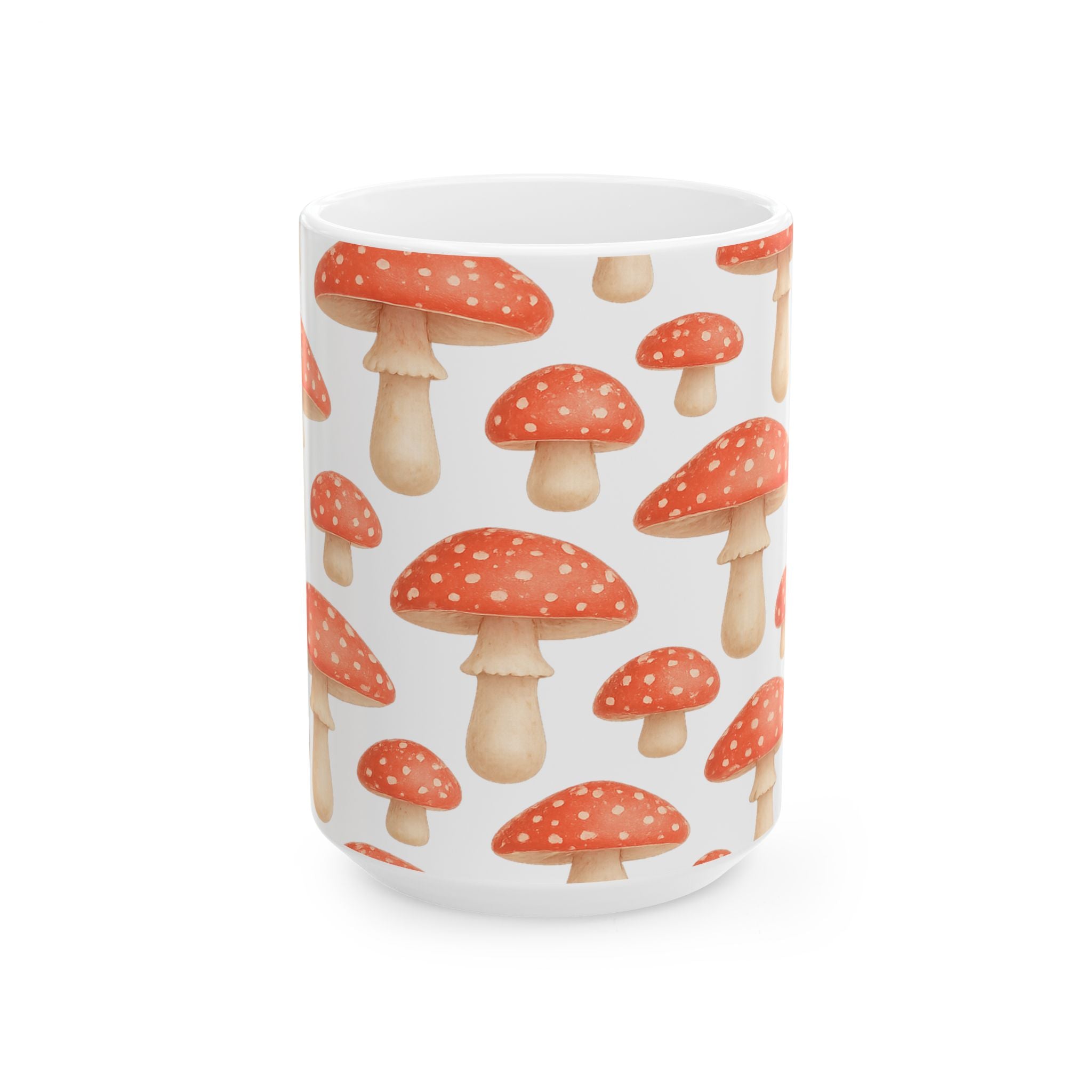 Watercolor Fly Agaric Mushrooms Full Wrap Coffee Mug | Mushrooms Gift | Ceramic Mug