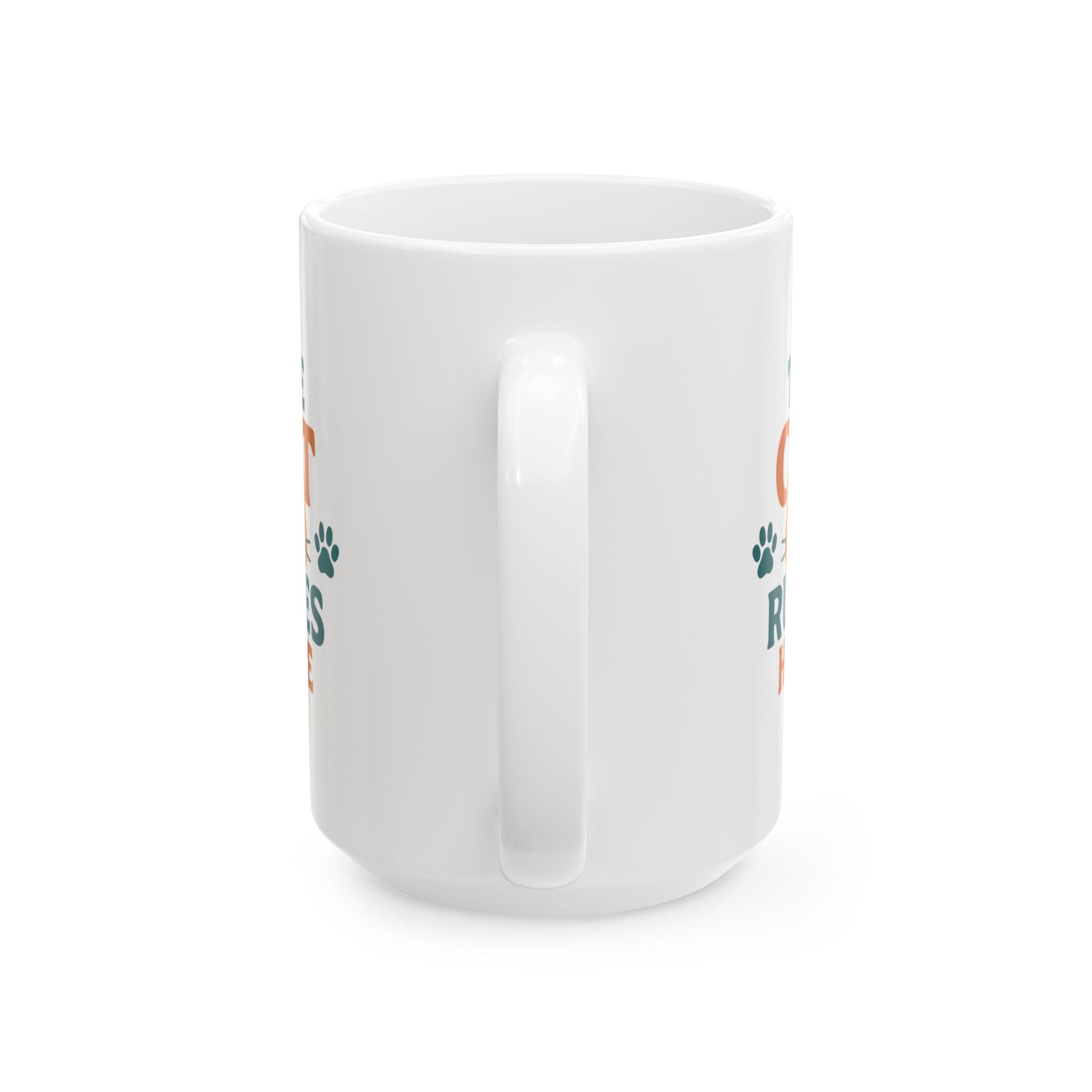 Cats Make The Rules Here Coffee Mug | Funny Cat Owner Humor | Ceramic Mug