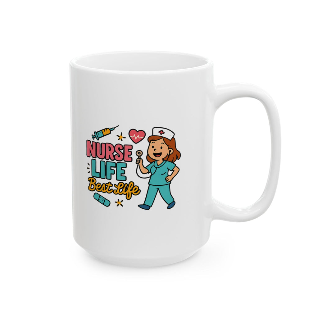 Nurse Life Coffee And Saving Lives Coffee Mug | Funny Nurse Humor | Ceramic Mug