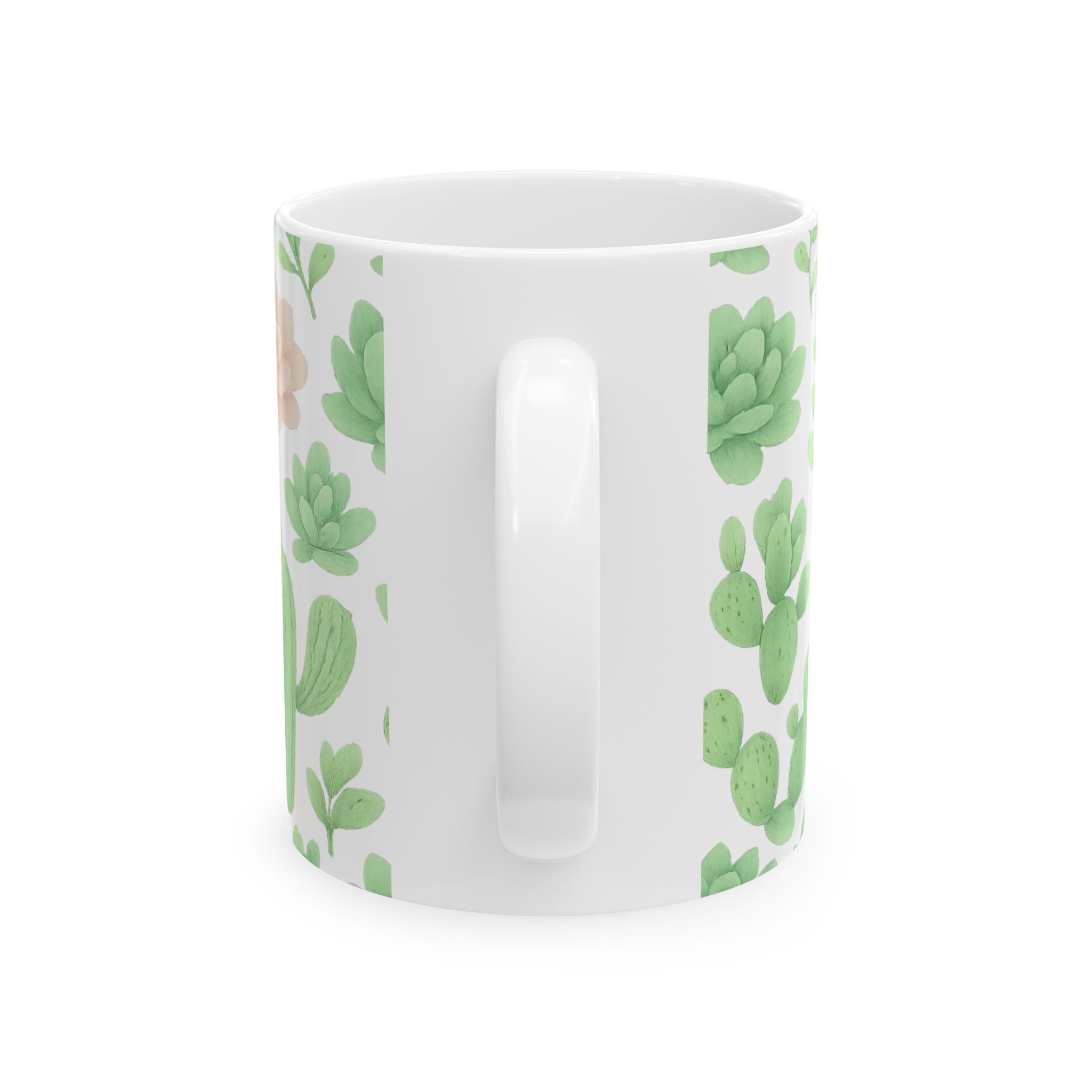 Watercolor Desert Garden Succulents Pattern Coffee Mug | Cactus Lover Gift | Ceramic Mug