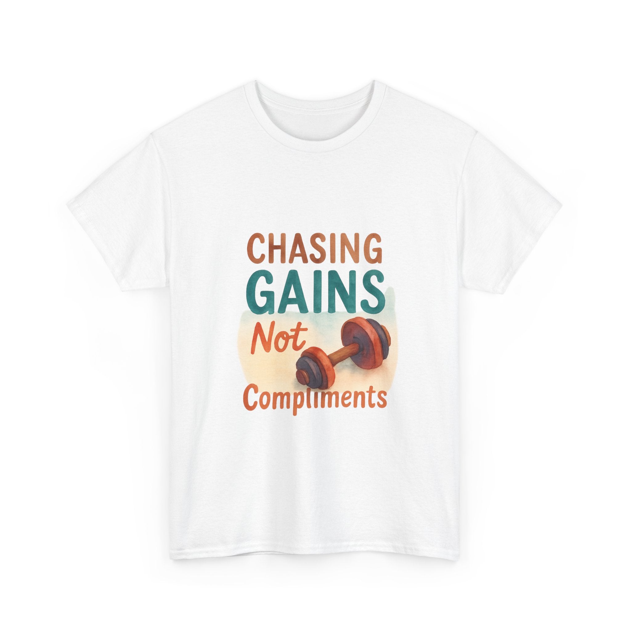 Chasing Gains Not Compliments T-Shirt | Gym Gains Gift | Graphic Tee