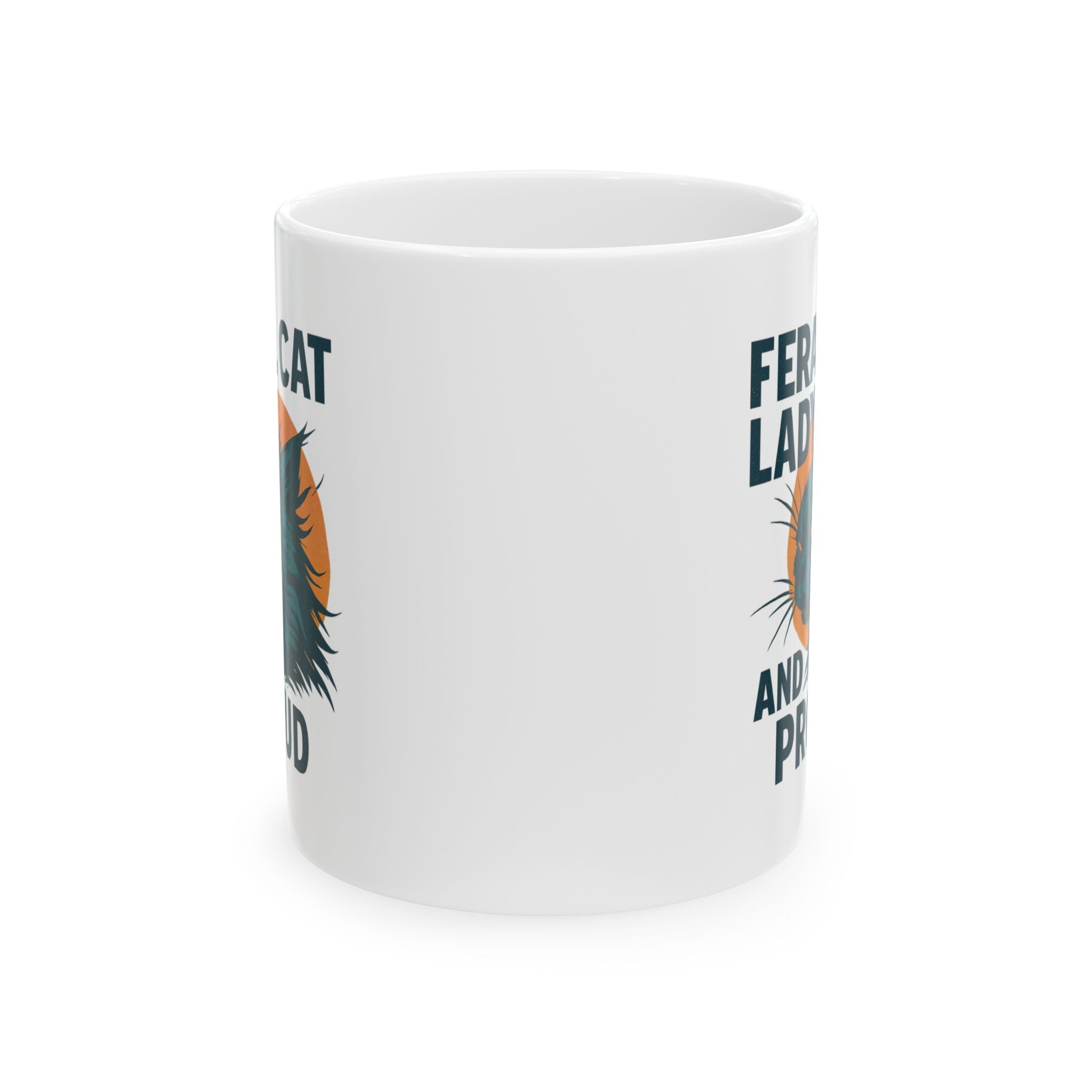 Feral Cat Lady And Proud Coffee Mug | Cat Lover Gift | Ceramic Mug