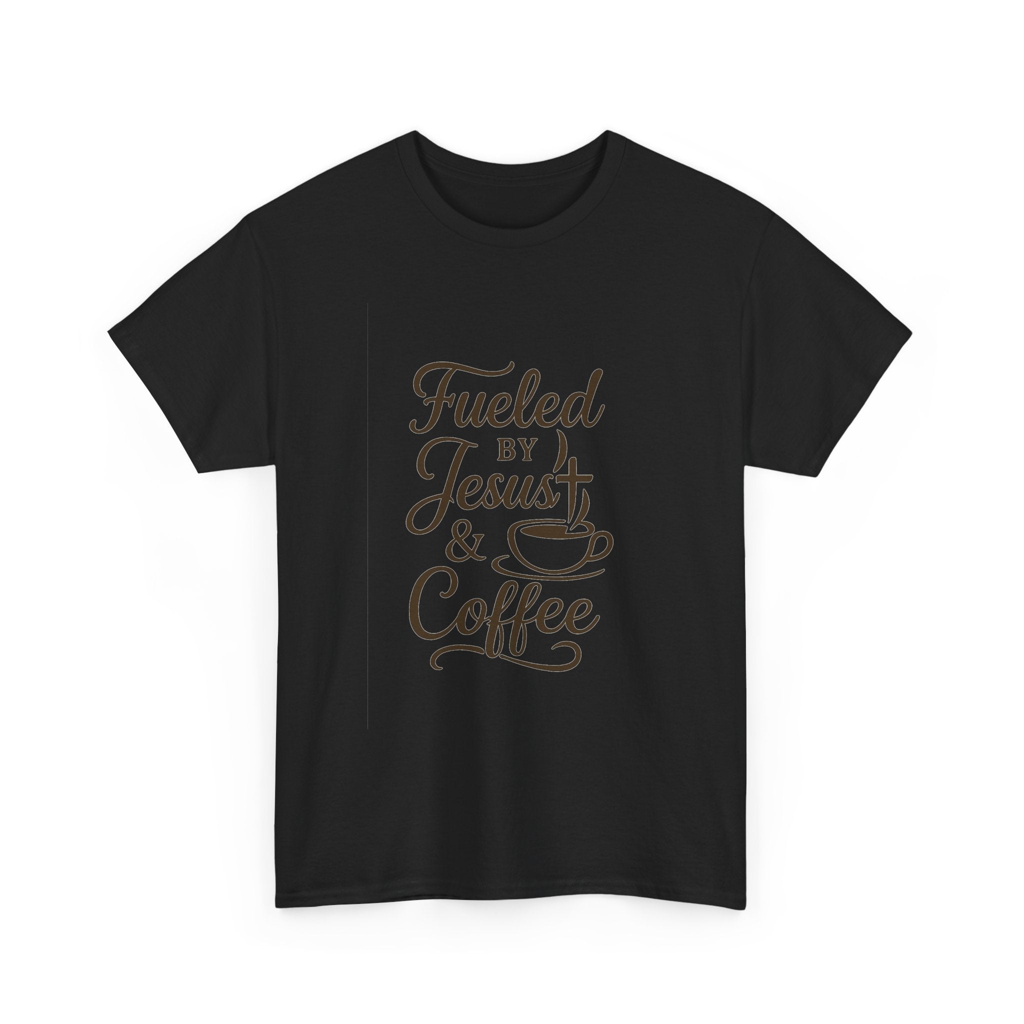 Fueled By Jesus And Coffee Faith T-Shirt | Coffee Lover Gift | Graphic Tee