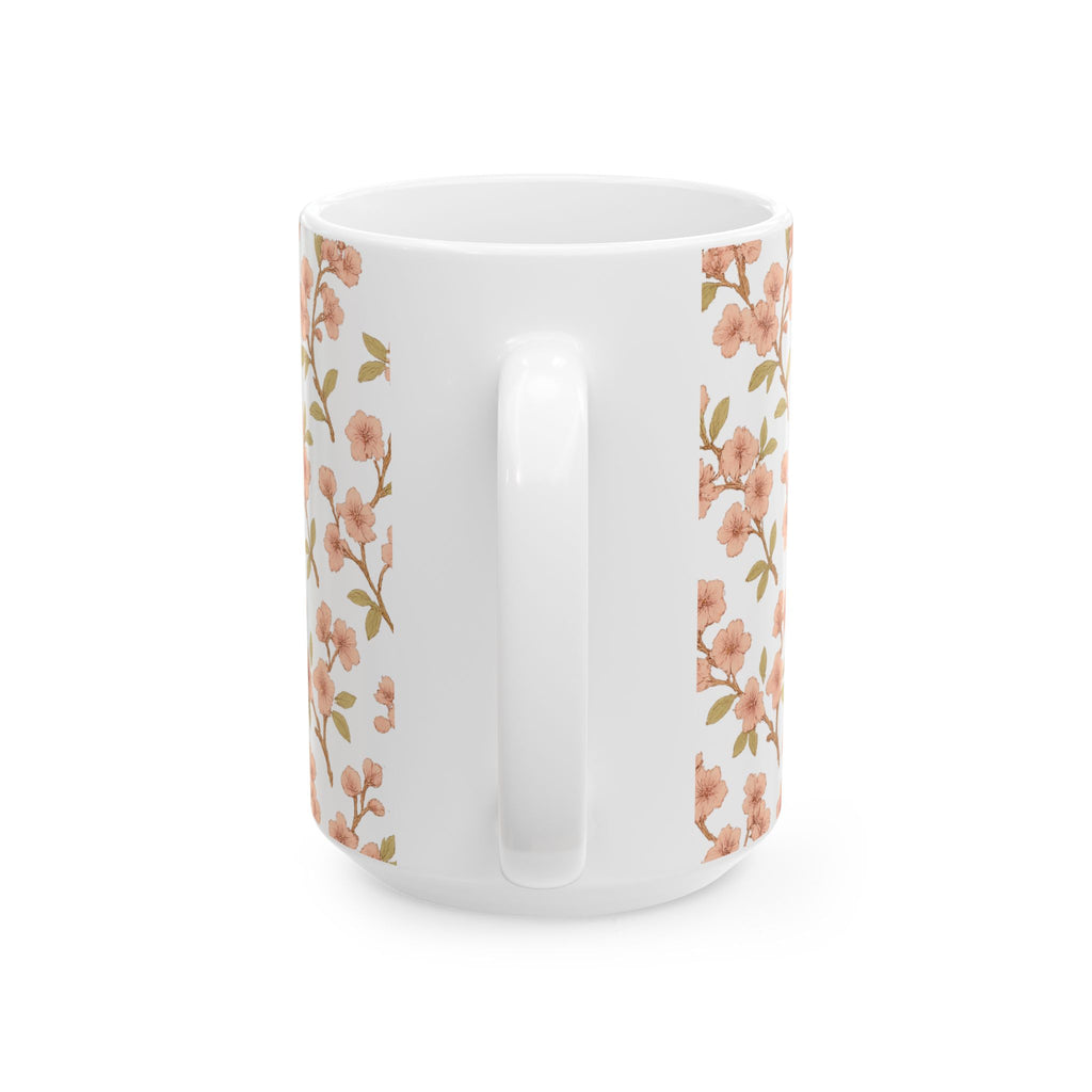 Vintage Cherry Blossom Branches Full Wrap Coffee Mug | Flowers Gift | Ceramic Mug