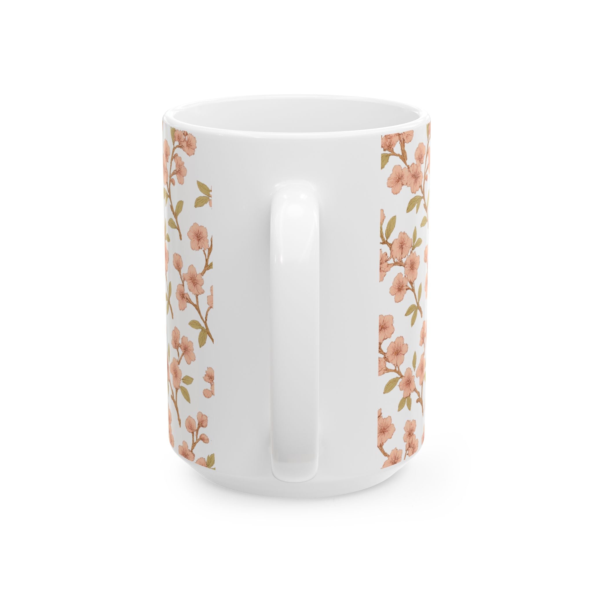 Vintage Cherry Blossom Branches Full Wrap Coffee Mug | Flowers Gift | Ceramic Mug