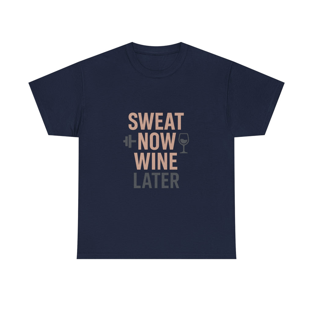 Gym Mom Sweat Now Wine Later T-Shirt | Gift for Mom | Graphic Tee