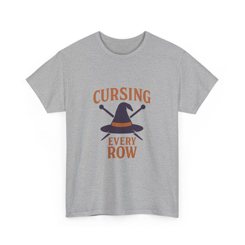 Knitting Witch Cursing Every Row T-Shirt | Unique Gift | Graphic Tee