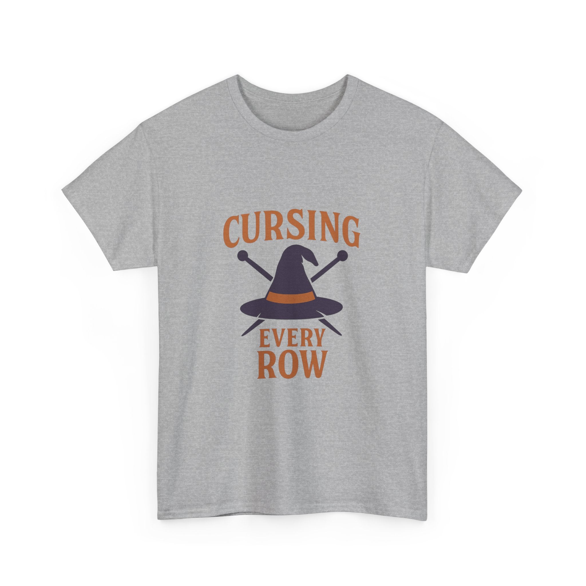 Knitting Witch Cursing Every Row T-Shirt | Unique Gift | Graphic Tee