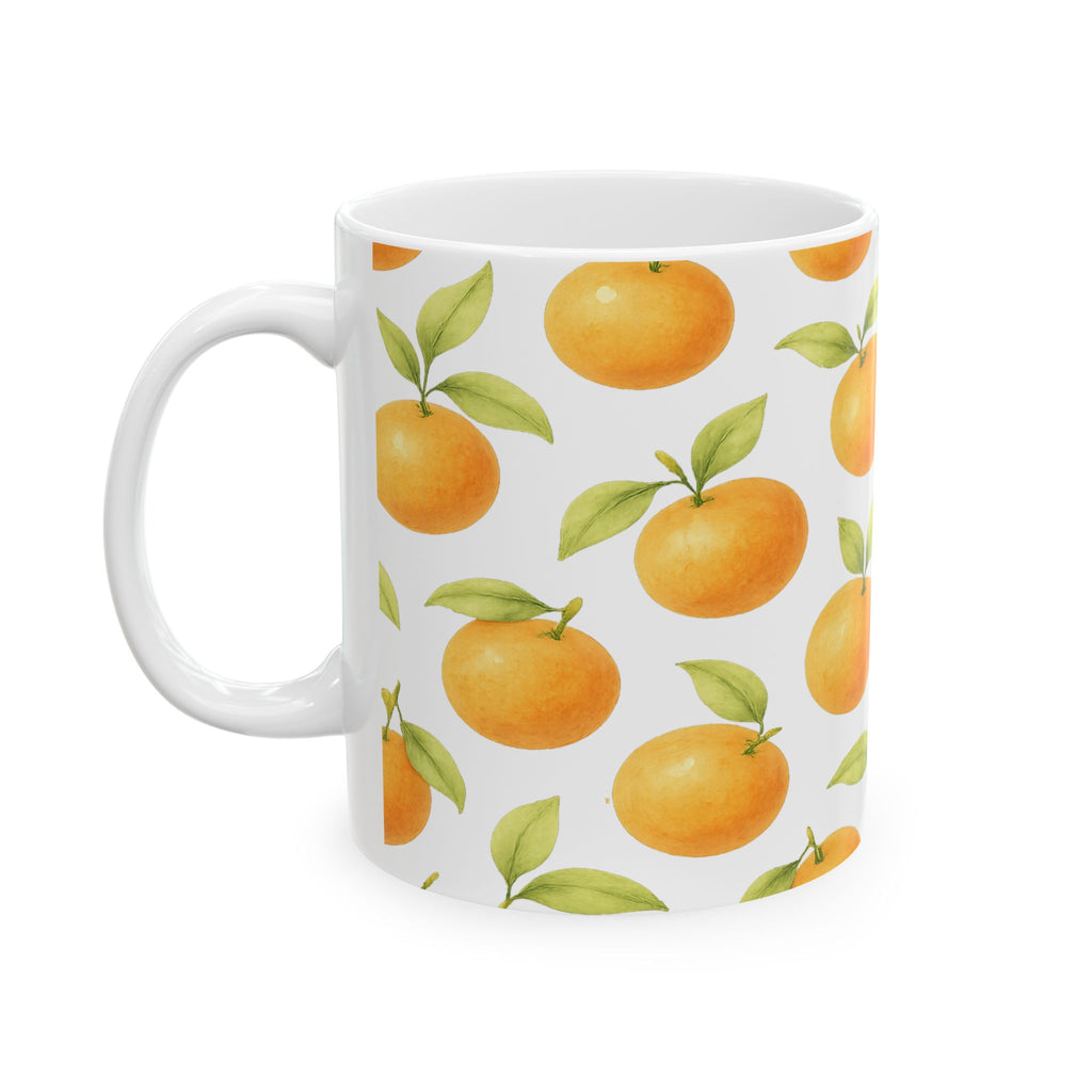 Watercolor Oranges Pattern Coffee Mug | Fruit Lover Gift | Ceramic Mug
