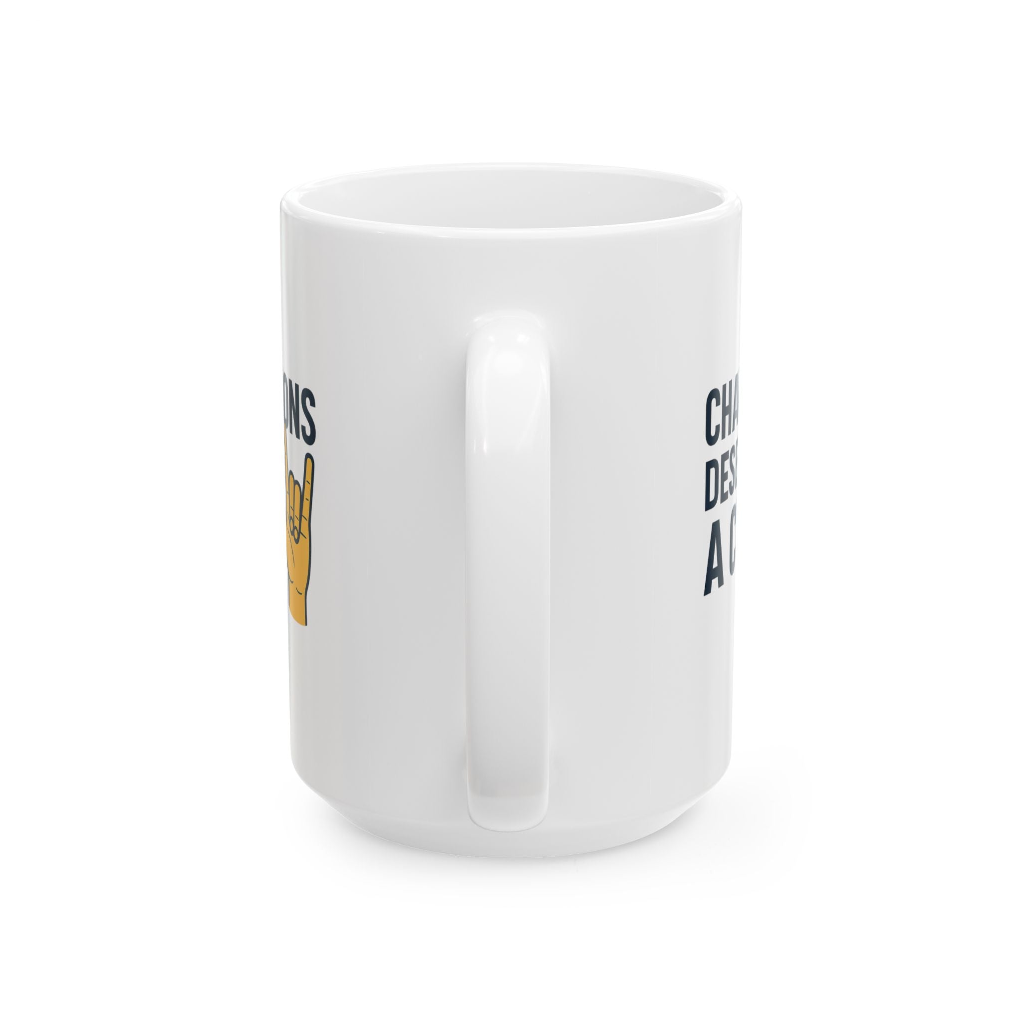 Deaf Educator Champions Deserve Two Hands And A Cup Coffee Mug | Cat Lover Gift | Ceramic Mug