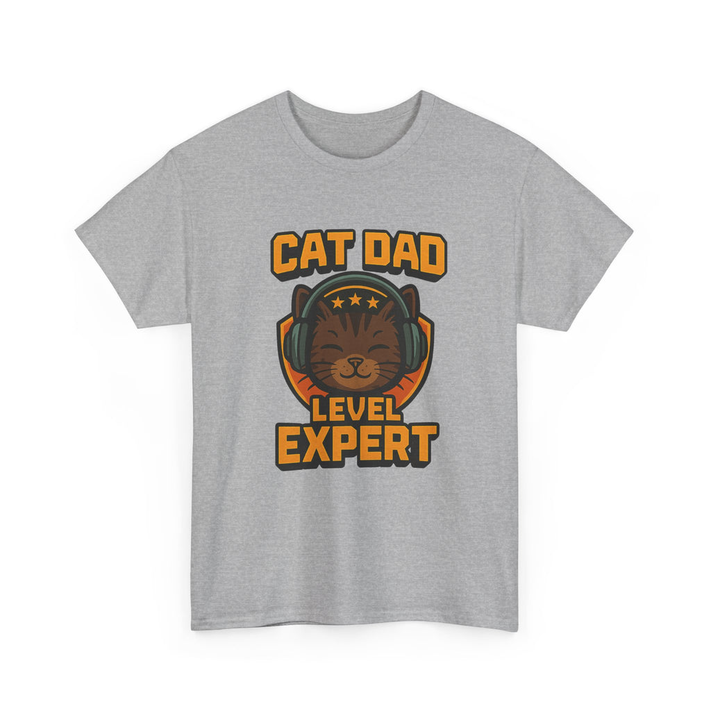 Cat Dad Level Expert Feline T-Shirt | Cat Lover Gift | Graphic Tee