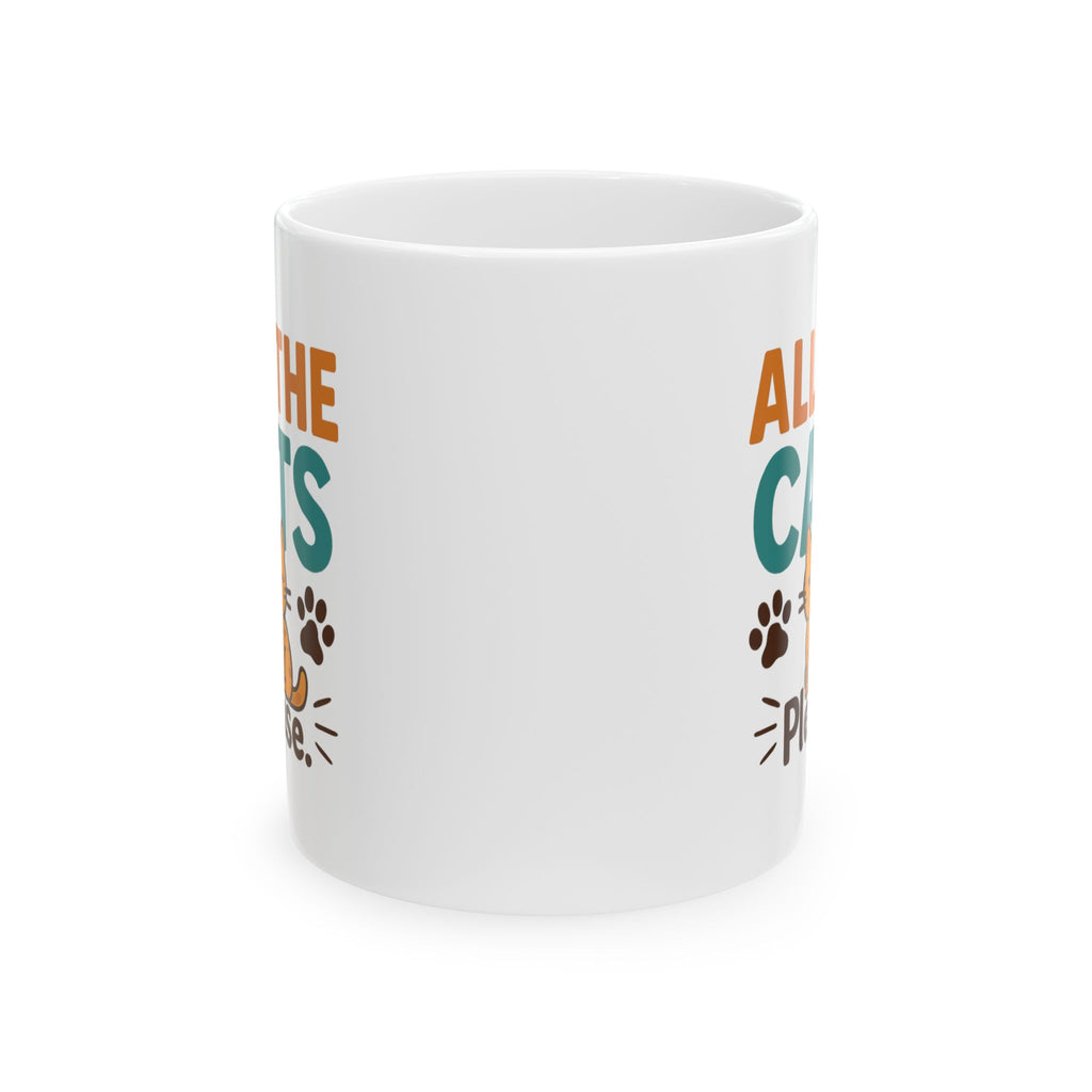 All My Kids Have Four Paws Coffee Mug | Funny Cat Mom Humor | Ceramic Mug
