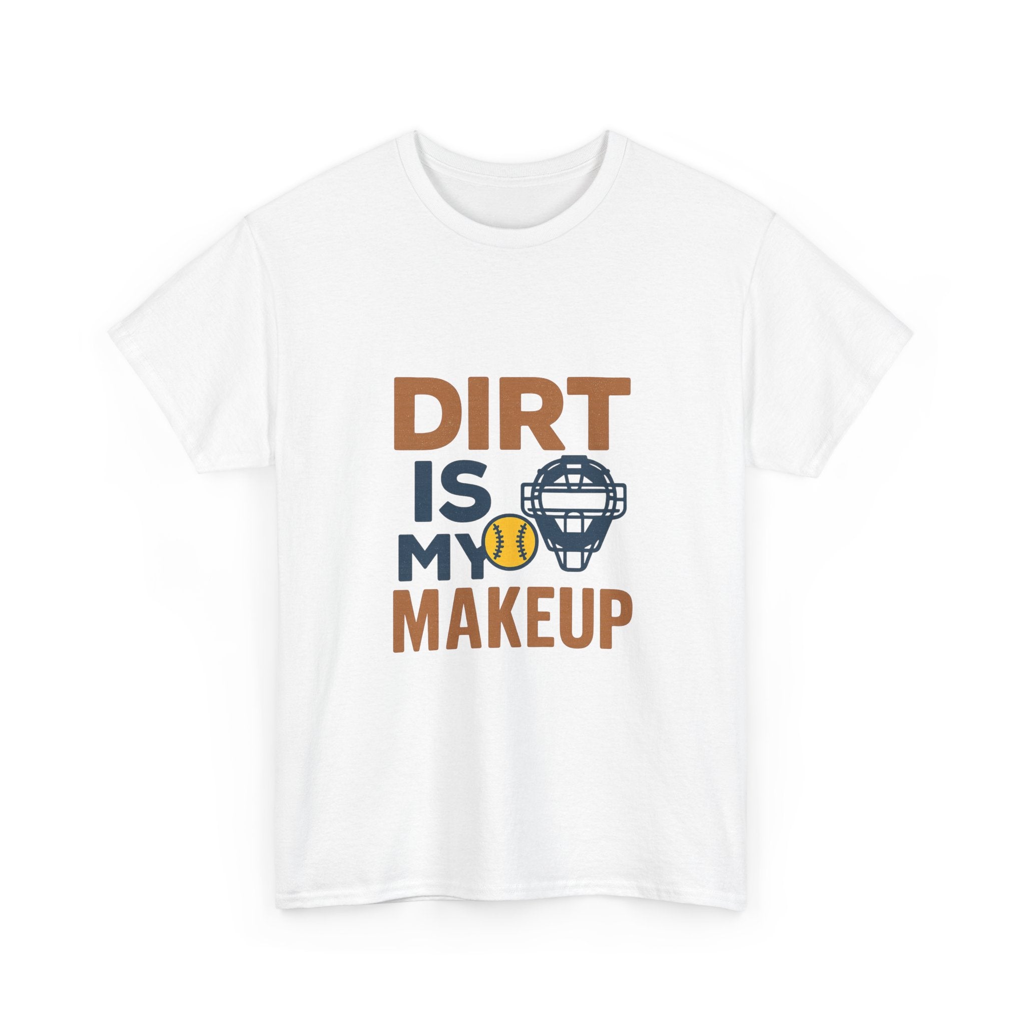 Softball Catcher Dirt Is My Makeup T-Shirt | Cat Lover Gift | Graphic Tee