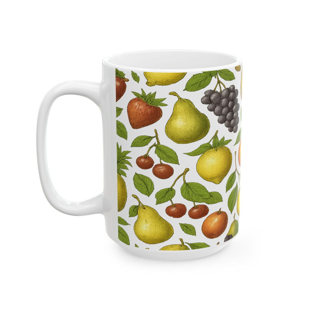 Botanical Mixed Fruit Full Wrap Coffee Mug | Fruit Gift | Ceramic Mug