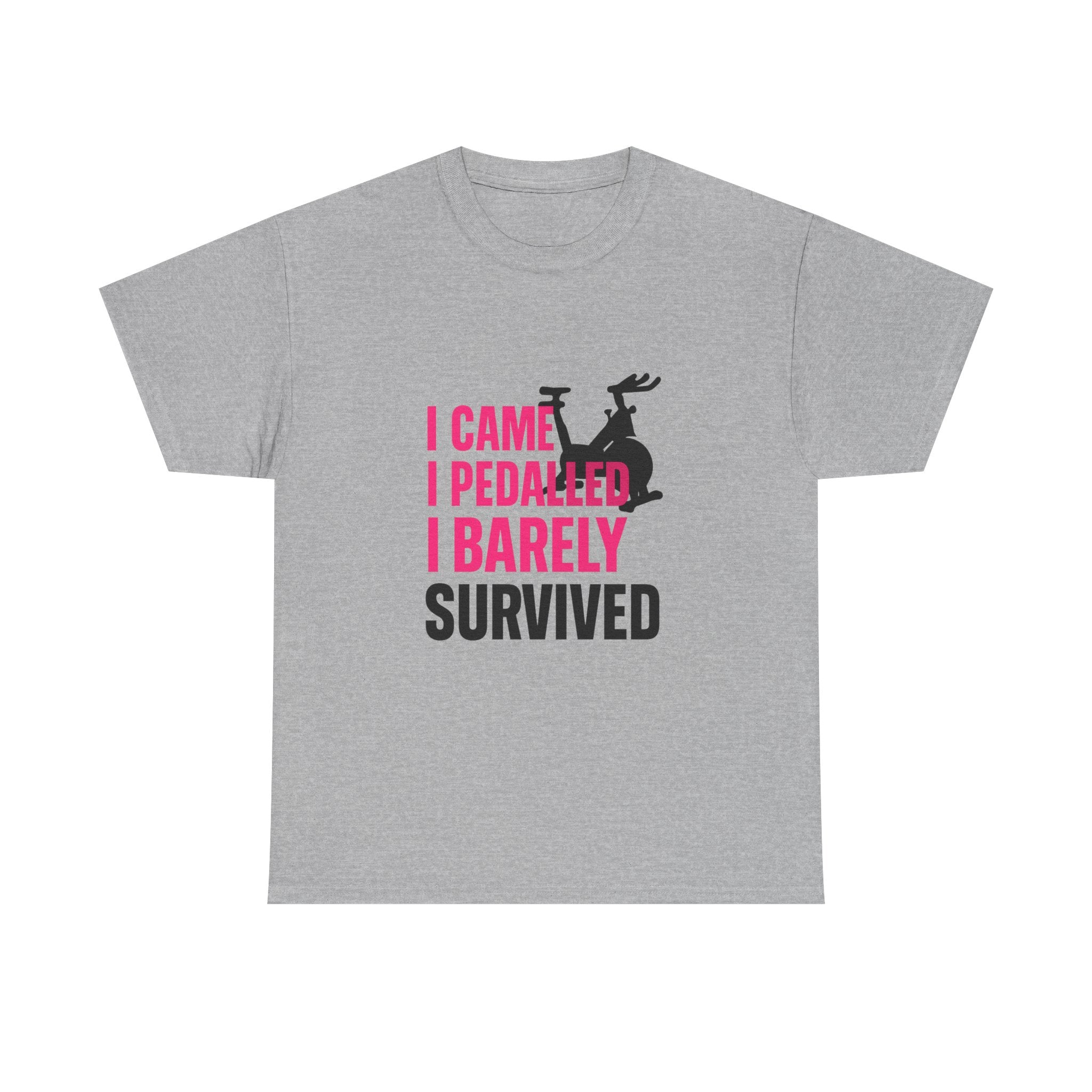 Spin Class Survivor I Came I Pedaled I Barely Survived T-Shirt | Unique Gift | Graphic Tee