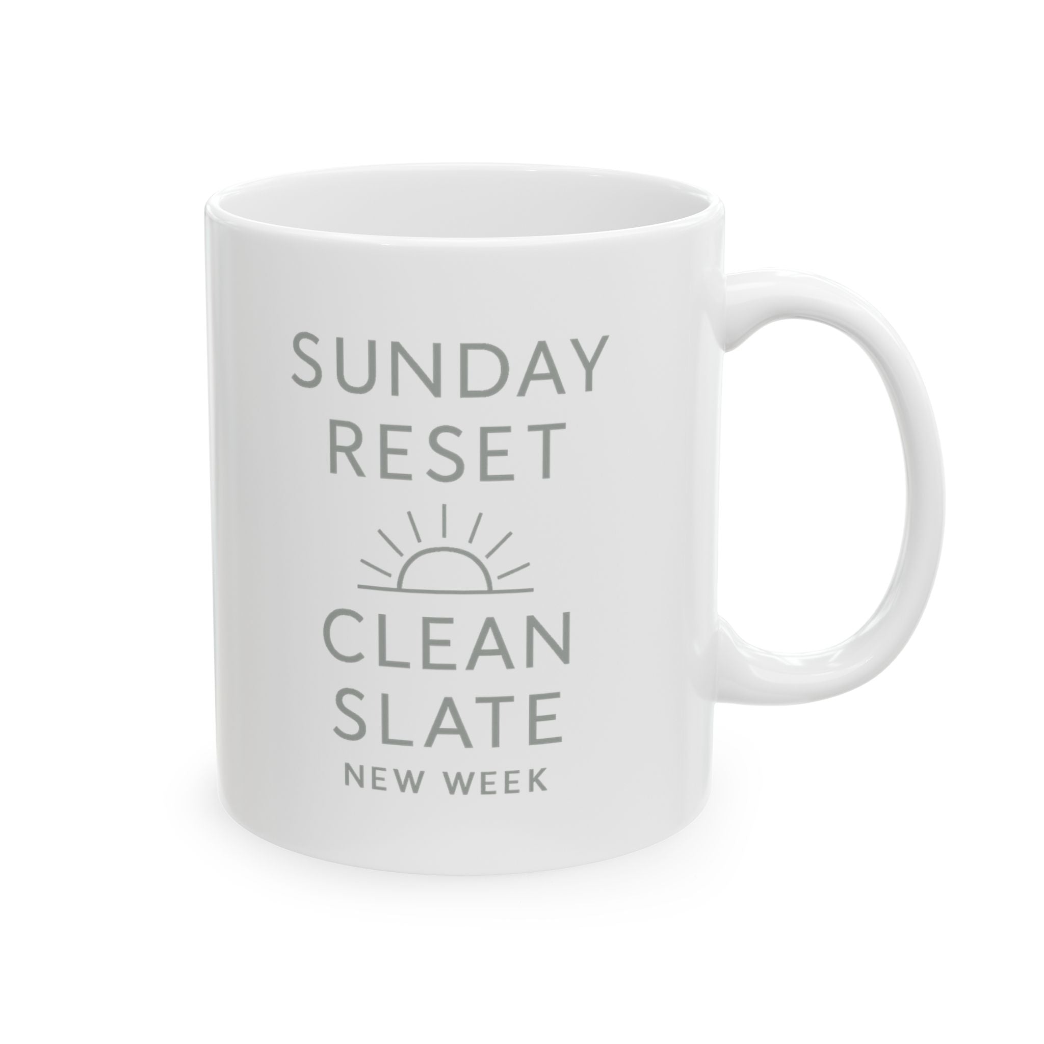 Sunday Reset Clean Slate New Week Coffee Mug | Unique Gift | Ceramic Mug