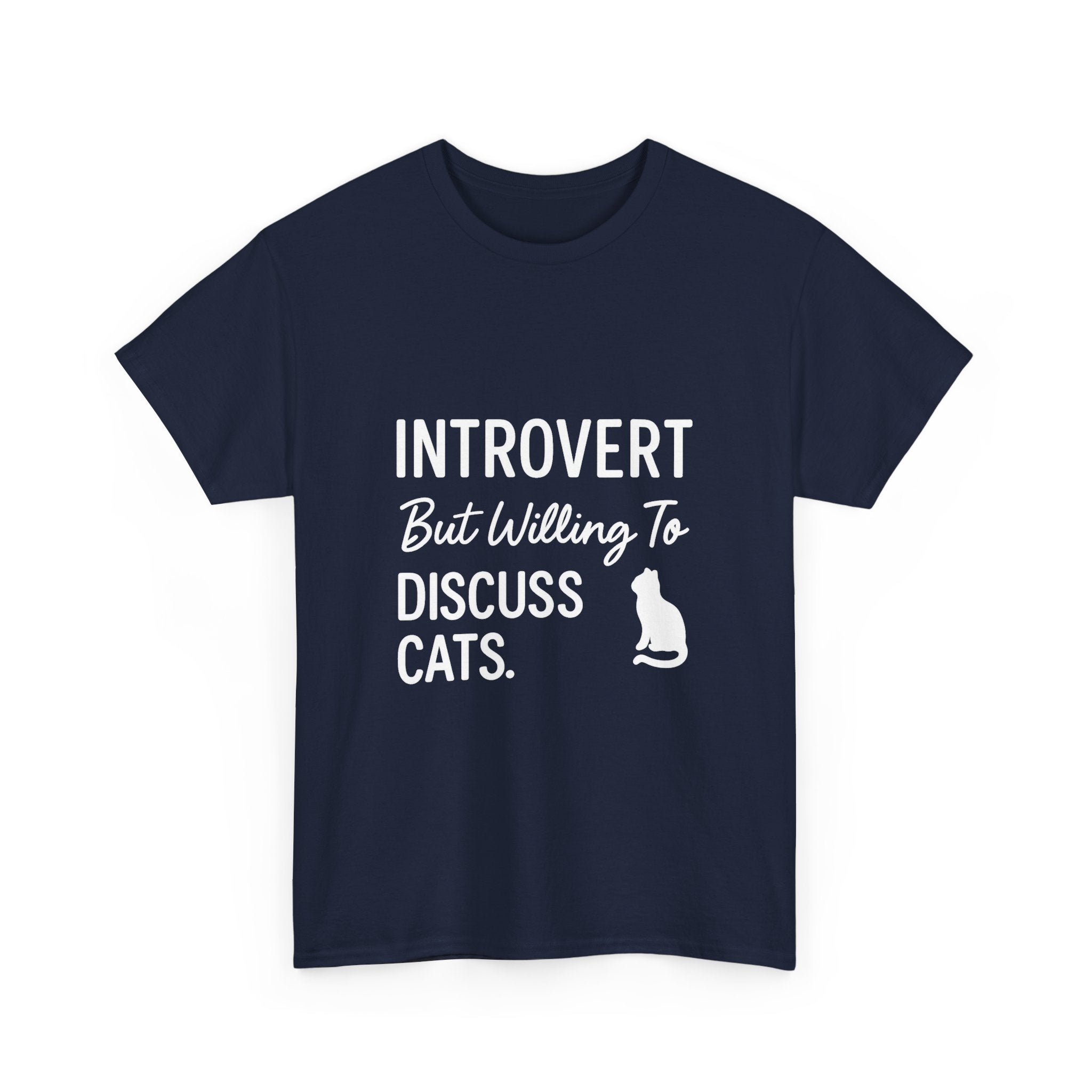 Introvert But Willing To Discuss Cats T-Shirt | Cat Lover Gift | Graphic Tee