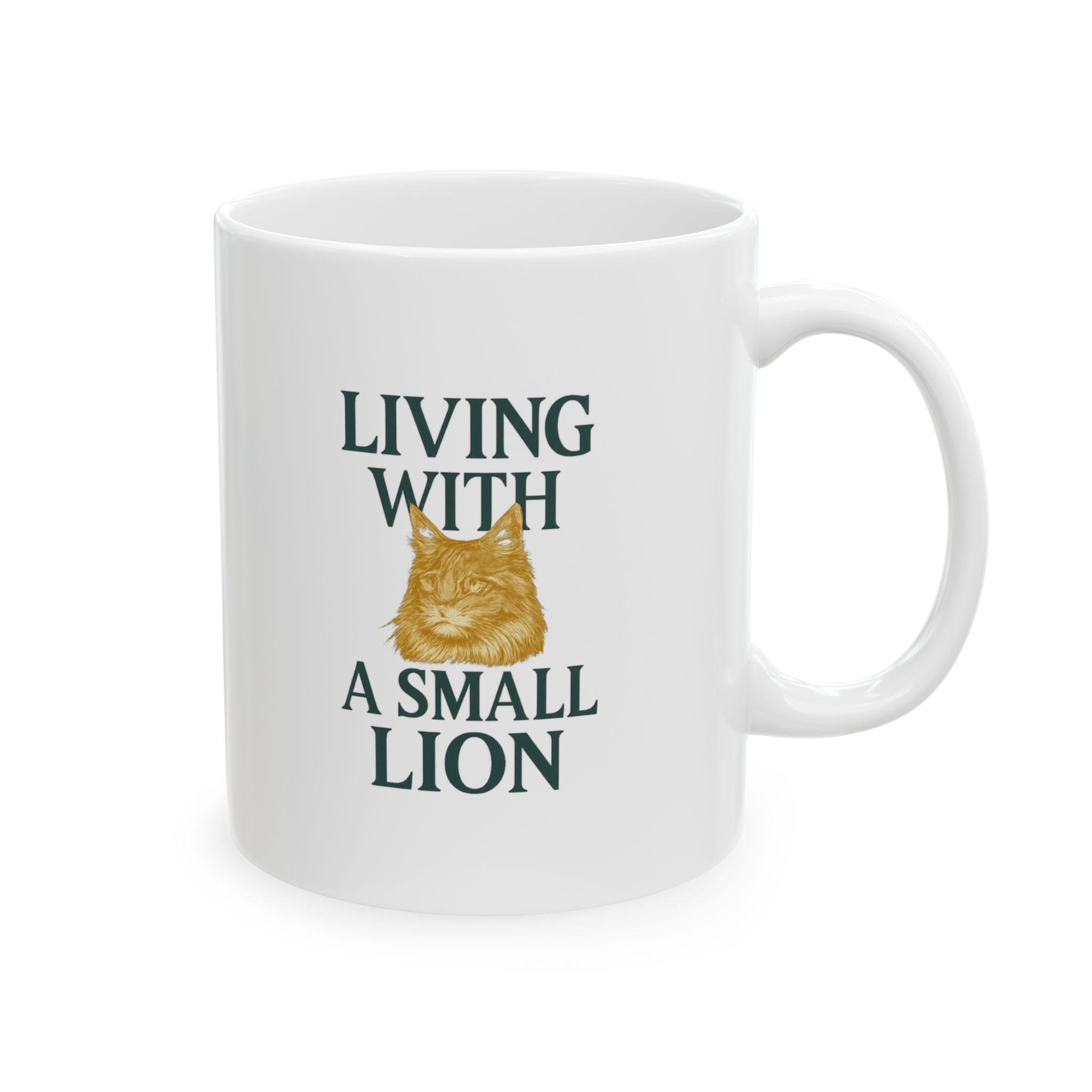 Maine Coon Mom Living With A Small Lion Coffee Mug | Gift for Mom | Ceramic Mug