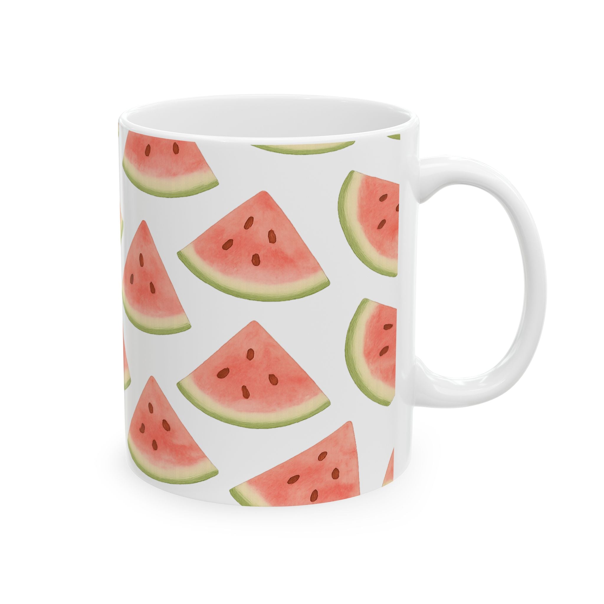 Watercolor Watermelon Slices Full Wrap Coffee Mug | Fruit Gift | Ceramic Mug
