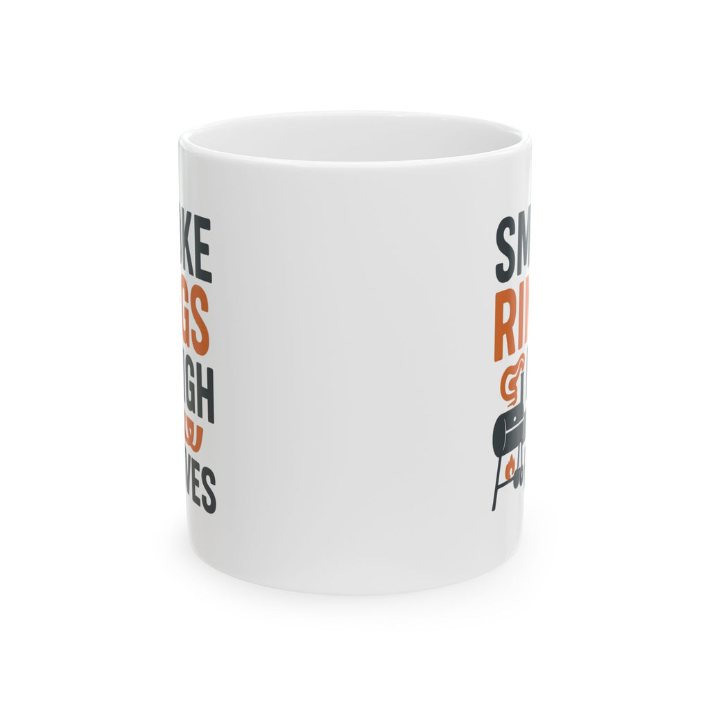 Grill Master Smoke Rings And High Fives Coffee Mug | Unique Gift | Ceramic Mug