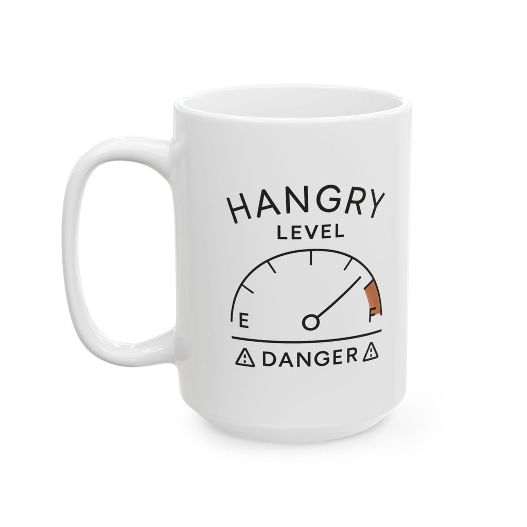 Hangry Threat Level Elevated Coffee Mug | Funny Hangry Gift | Ceramic Mug