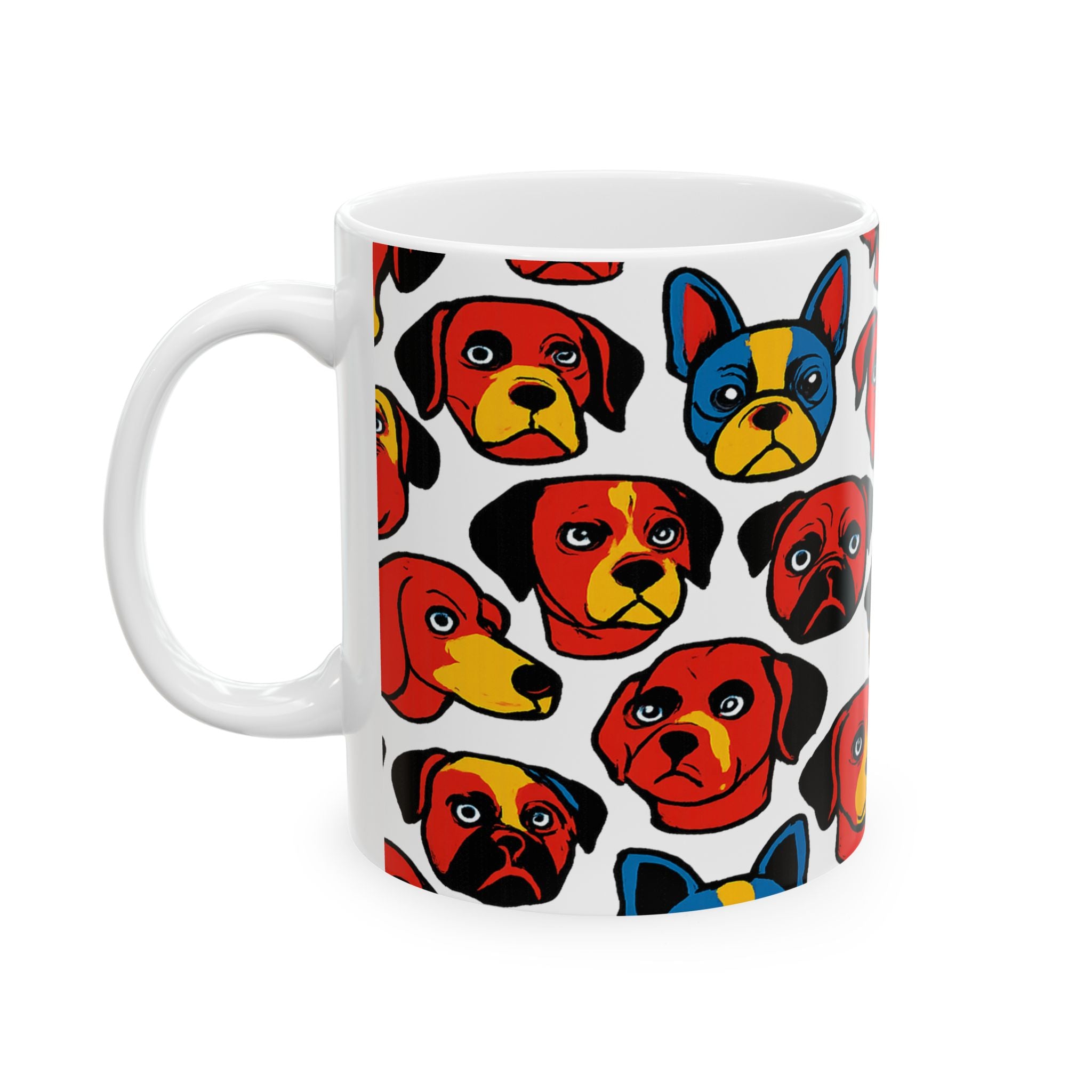 Bold Dog Faces Full Wrap Coffee Mug | Dogs Gift | Ceramic Mug