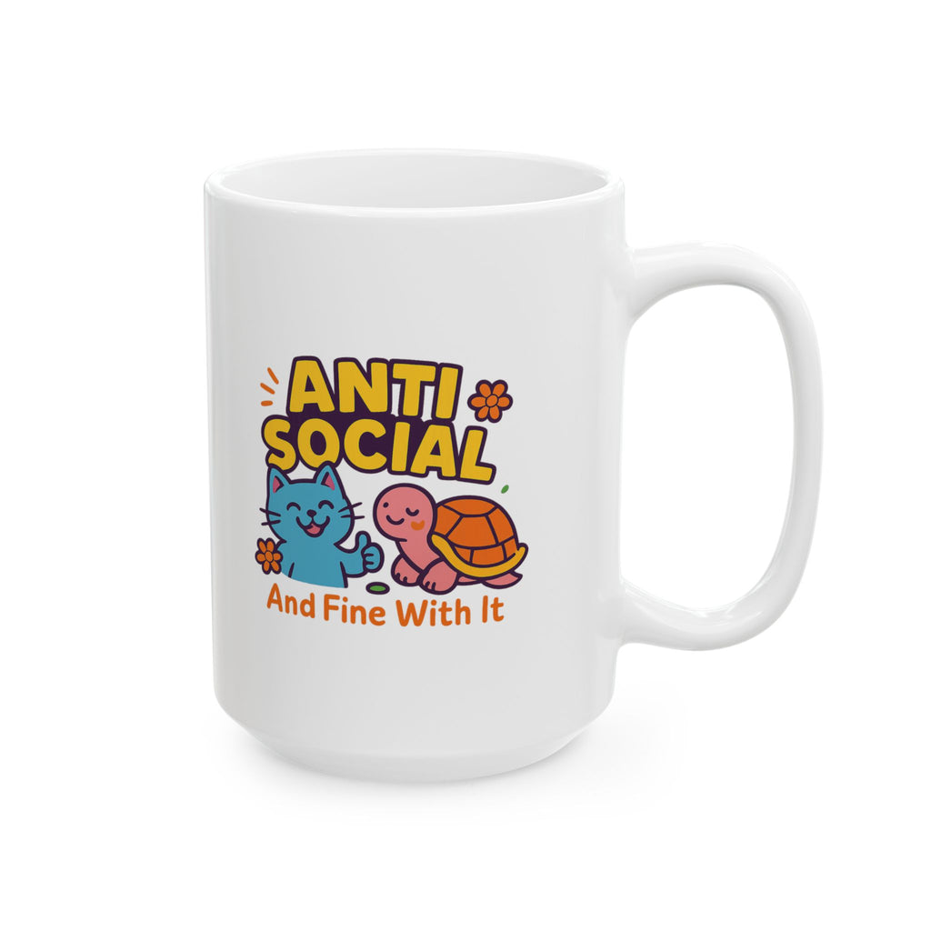 Anti Social Is My Default Setting Coffee Mug | Funny Introvert Gift | Ceramic Mug