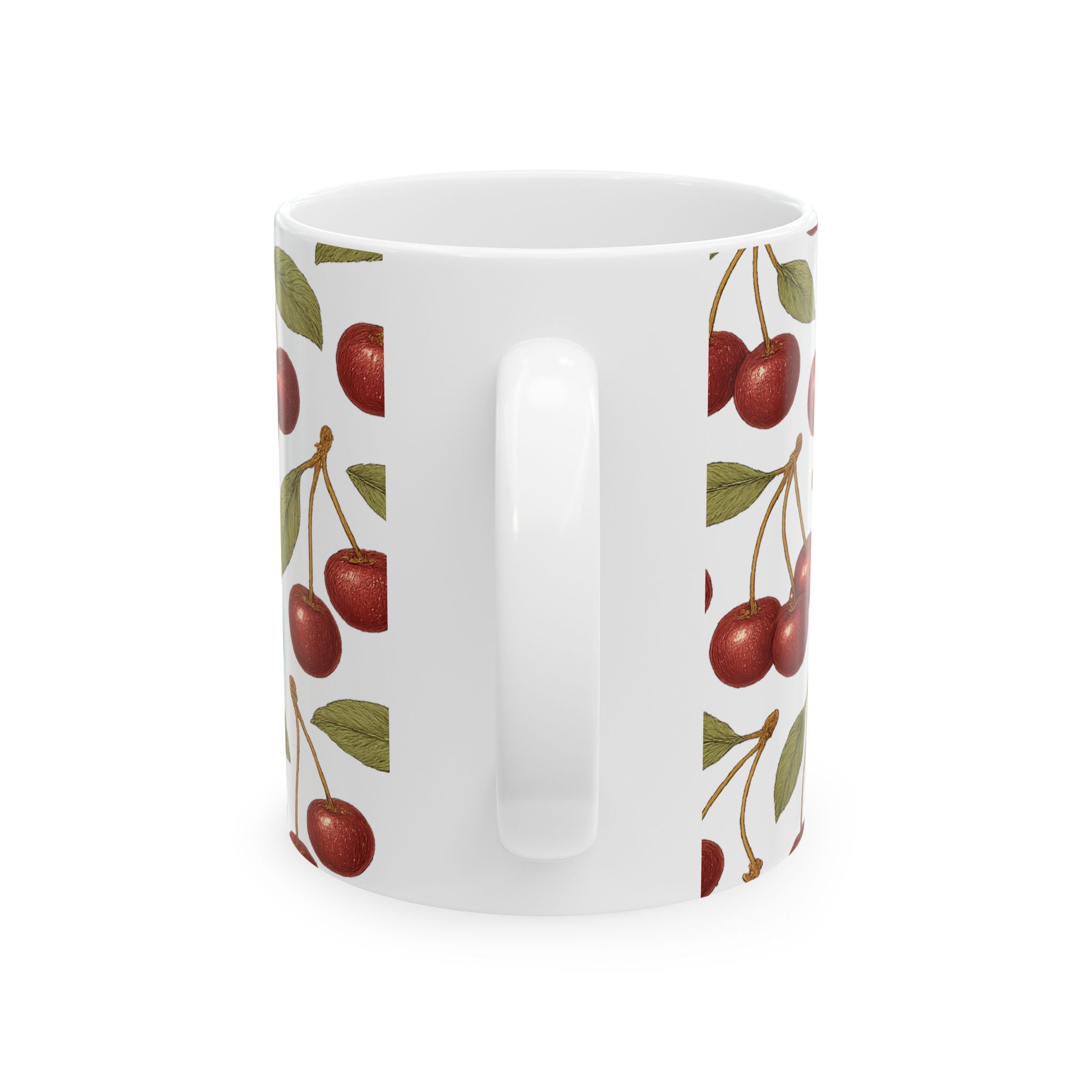 Botanical Cherries Pattern Coffee Mug | Fruit Lover Gift | Ceramic Mug
