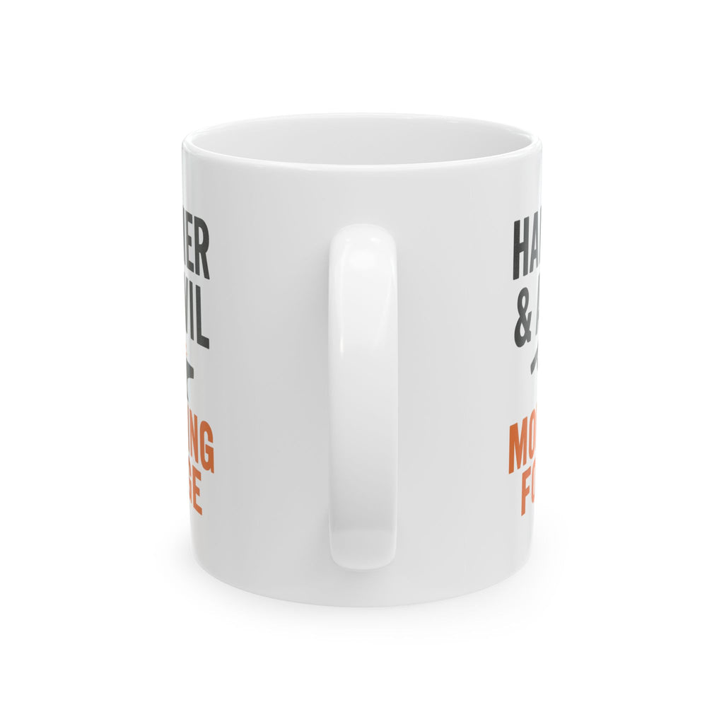 Metal Worker Hammer And Anvil Morning Forge Coffee Mug | Unique Gift | Ceramic Mug