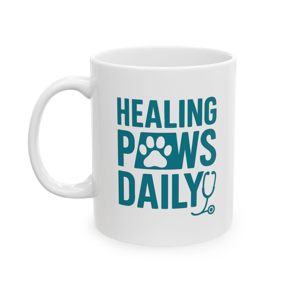 Veterinary Technician Healing Paws Daily Coffee Mug | Unique Gift | Ceramic Mug