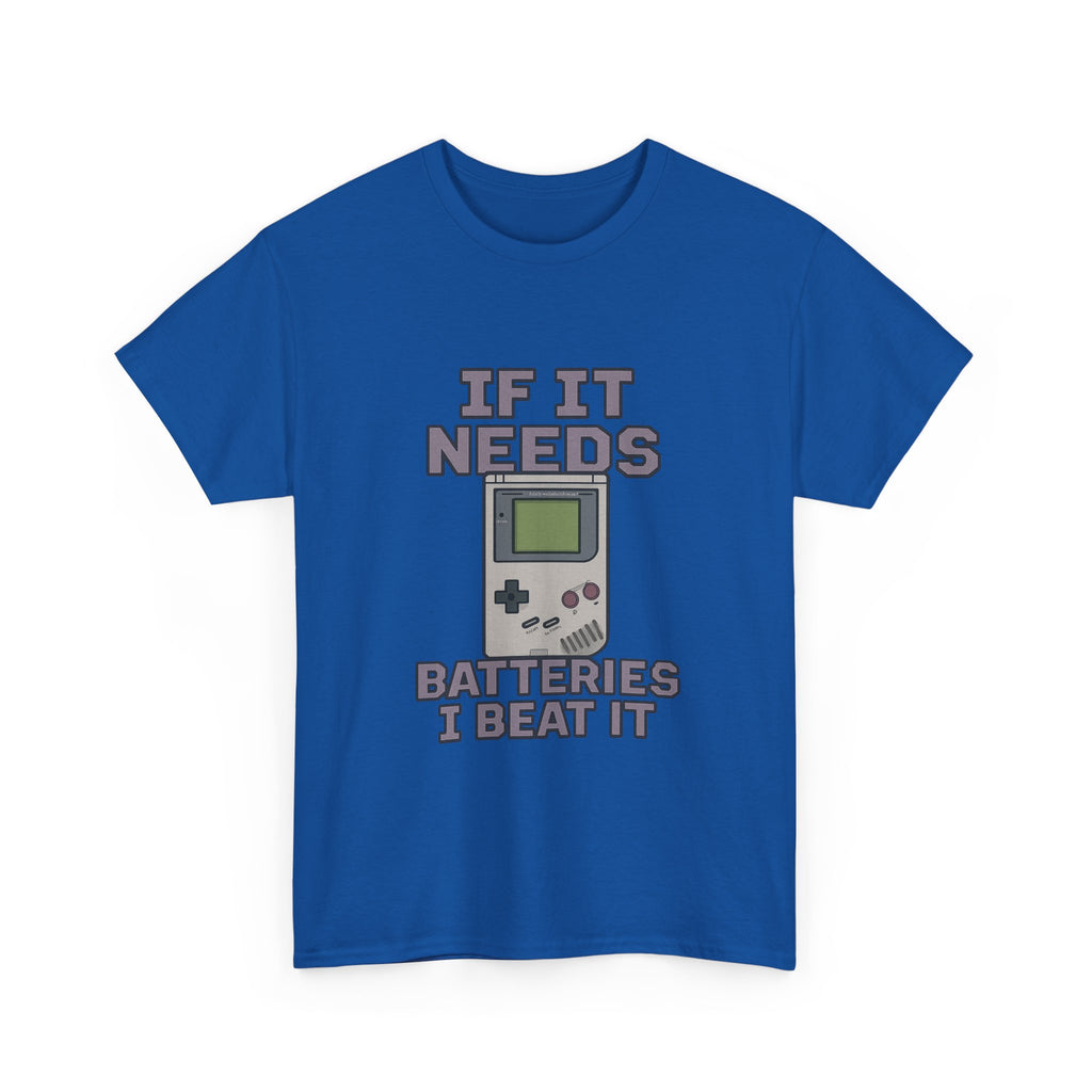 Vintage Gamer If It Needs Batteries I Beat It T-Shirt | Unique Gift | Graphic Tee