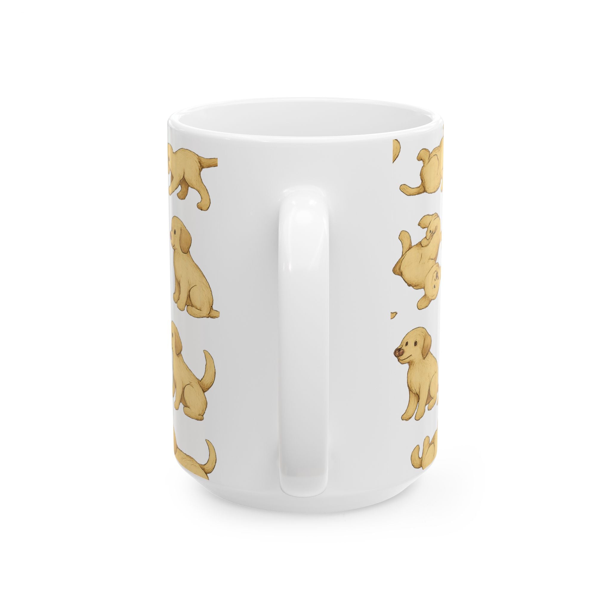 Botanical Playful Puppies Full Wrap Coffee Mug | Dogs Gift | Ceramic Mug