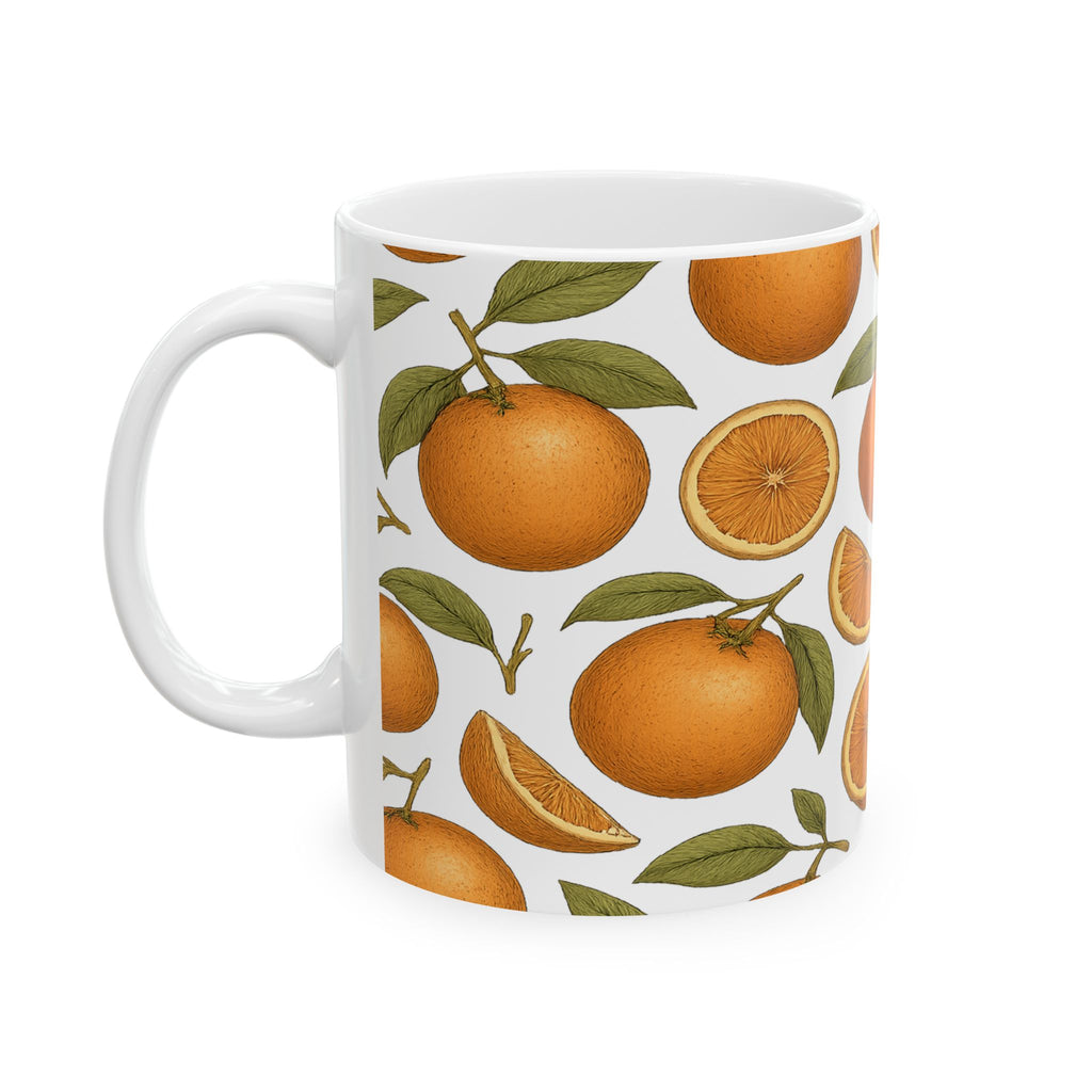 Botanical Oranges Full Wrap Coffee Mug | Fruit Gift | Ceramic Mug