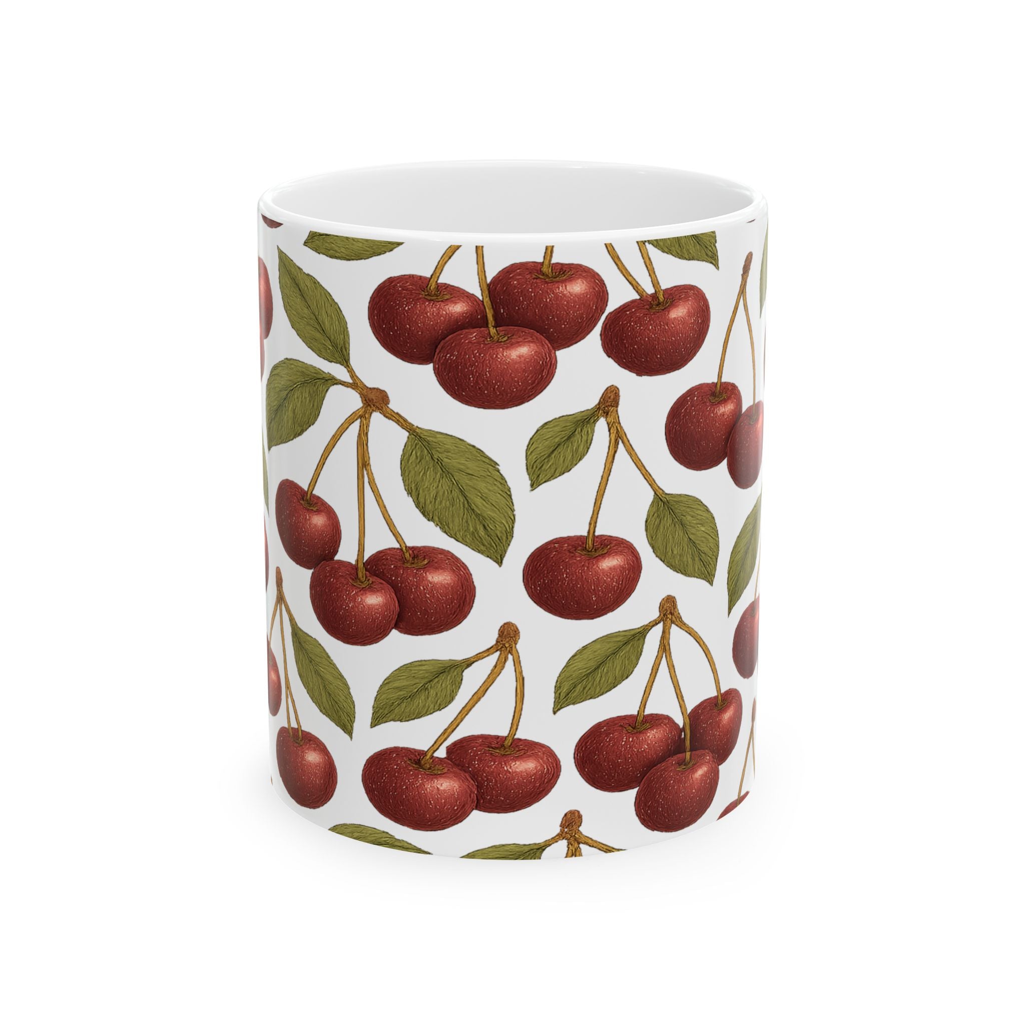 Botanical Cherries Full Wrap Coffee Mug | Fruit Gift | Ceramic Mug