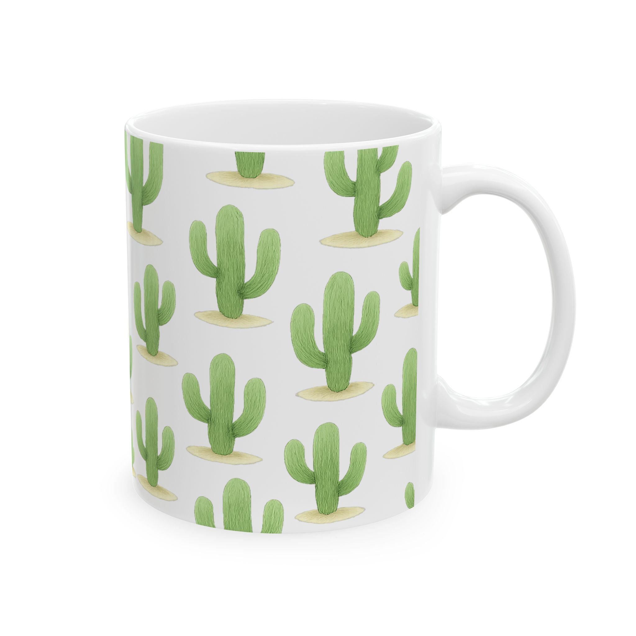 Watercolor Saguaro Cactus Desert Full Wrap Coffee Mug | Cactus Gift | Ceramic Mug