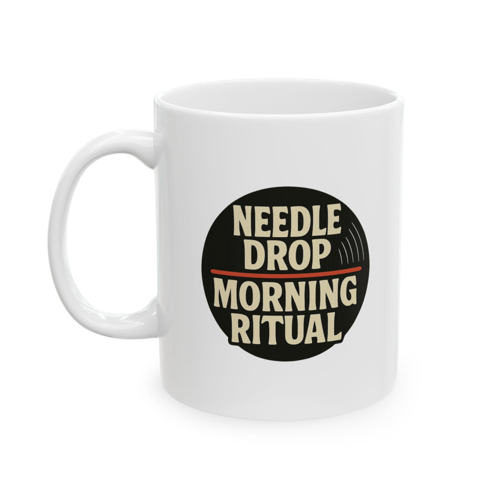 Vintage Vinyl Collector Needle Drop Morning Ritual Coffee Mug | Unique Gift | Ceramic Mug