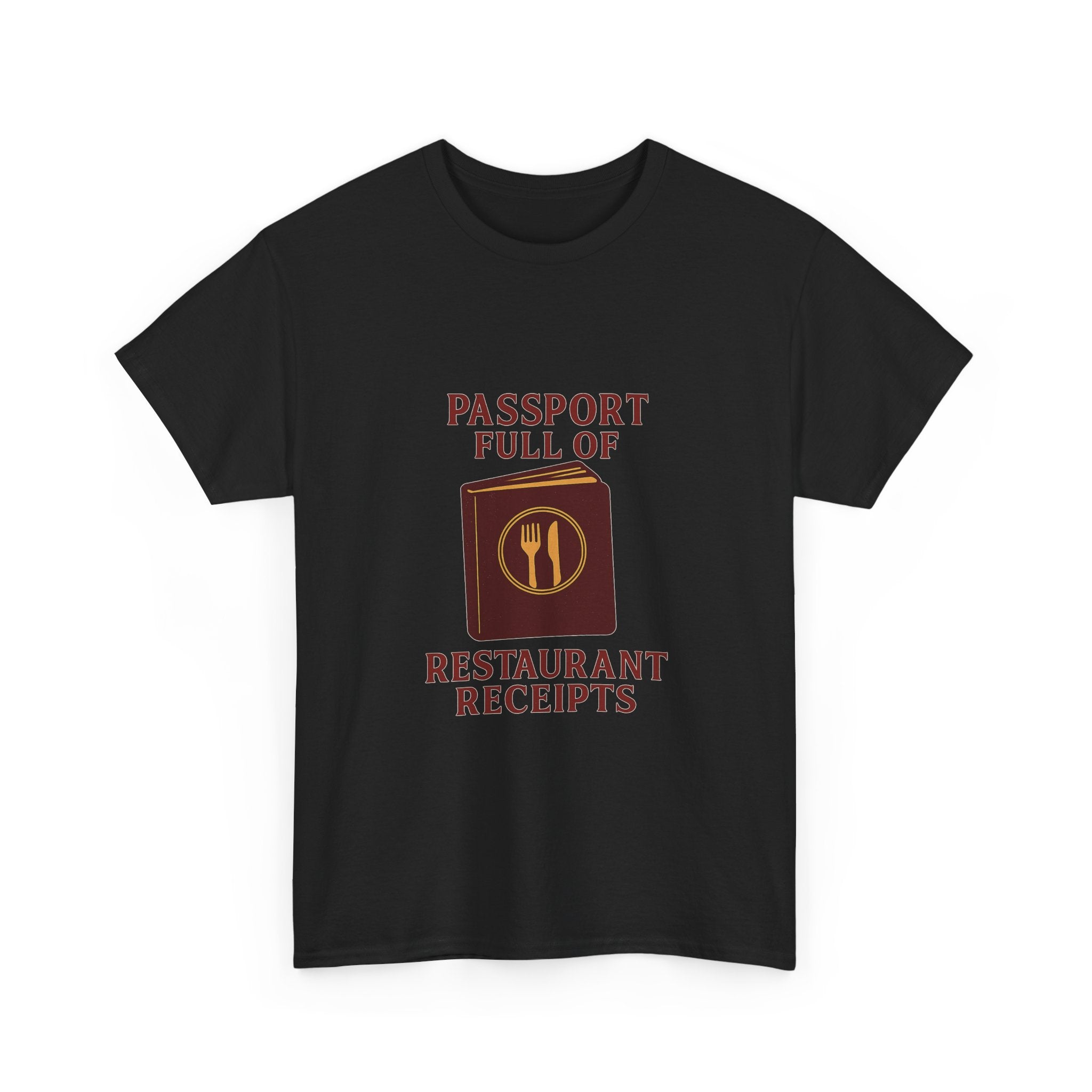 Foodie Tourist Passport Full Of Restaurant Receipts T-Shirt | Unique Gift | Graphic Tee