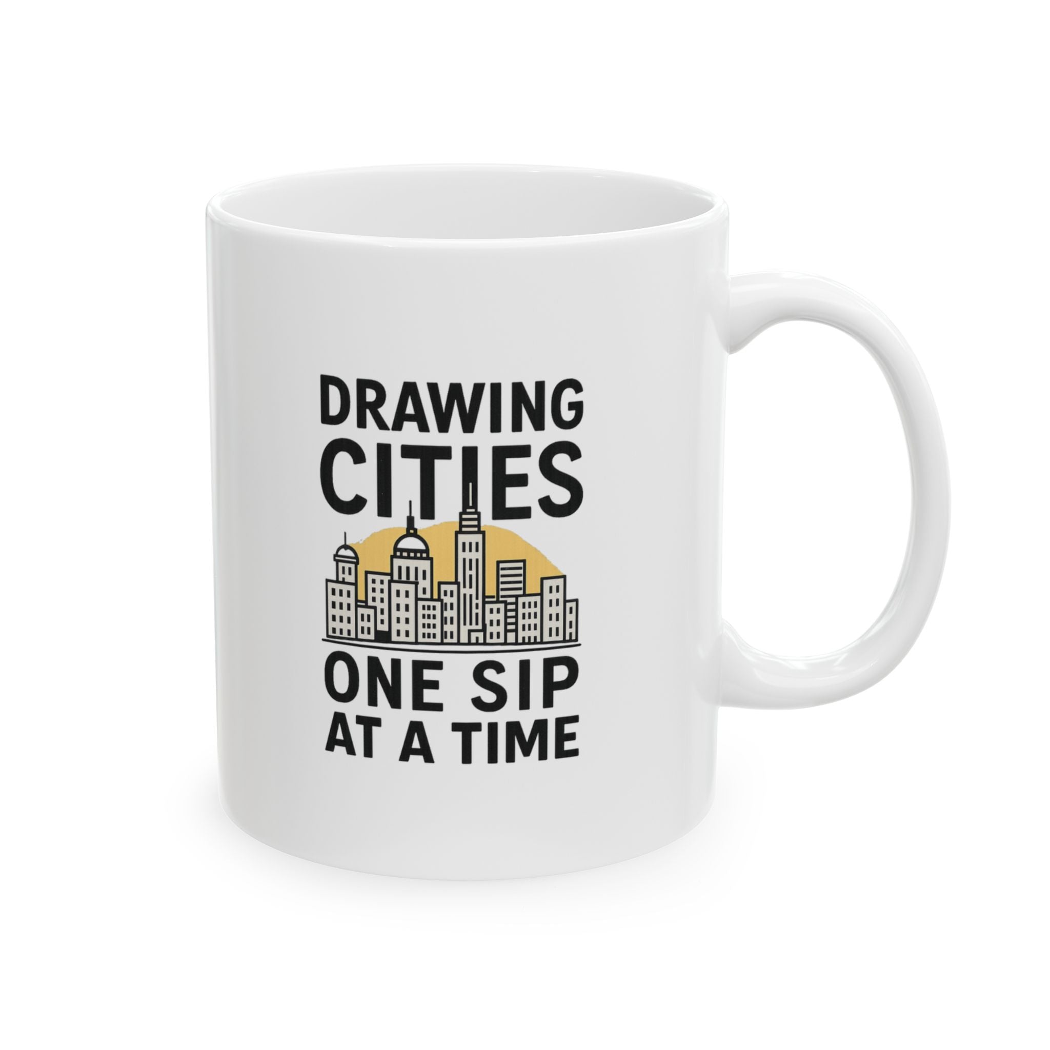 Urban Sketcher Drawing Cities One Sip At A Time Coffee Mug | Unique Gift | Ceramic Mug