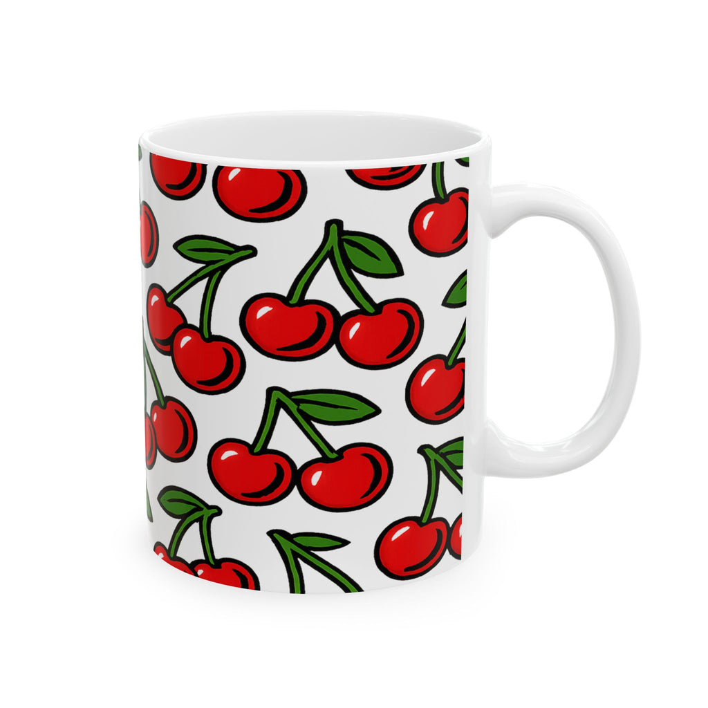 Bold Cherries Full Wrap Coffee Mug | Fruit Gift | Ceramic Mug
