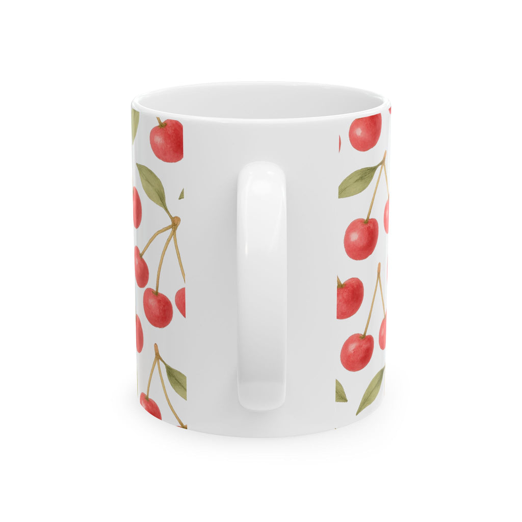 Watercolor Cherries Pattern Coffee Mug | Fruit Lover Gift | Ceramic Mug