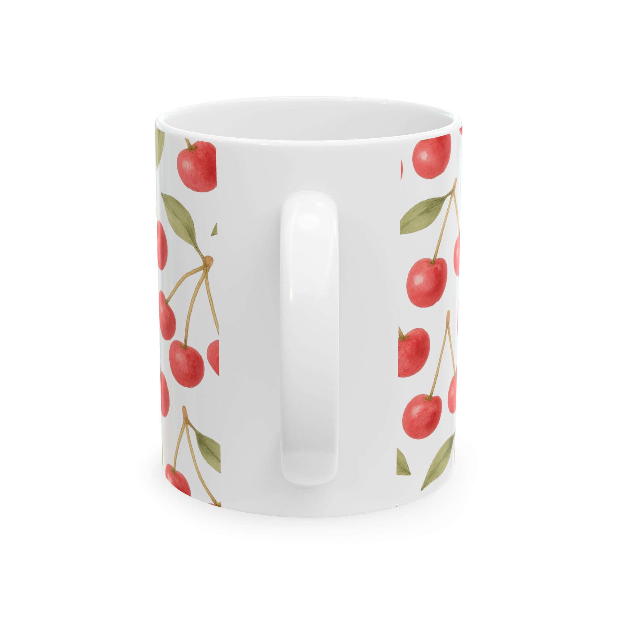 Watercolor Cherries Pattern Coffee Mug | Fruit Lover Gift | Ceramic Mug