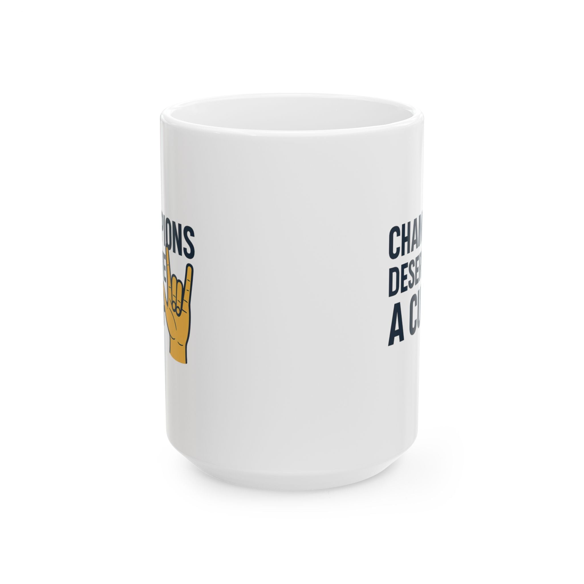 Deaf Educator Champions Deserve Two Hands And A Cup Coffee Mug | Cat Lover Gift | Ceramic Mug
