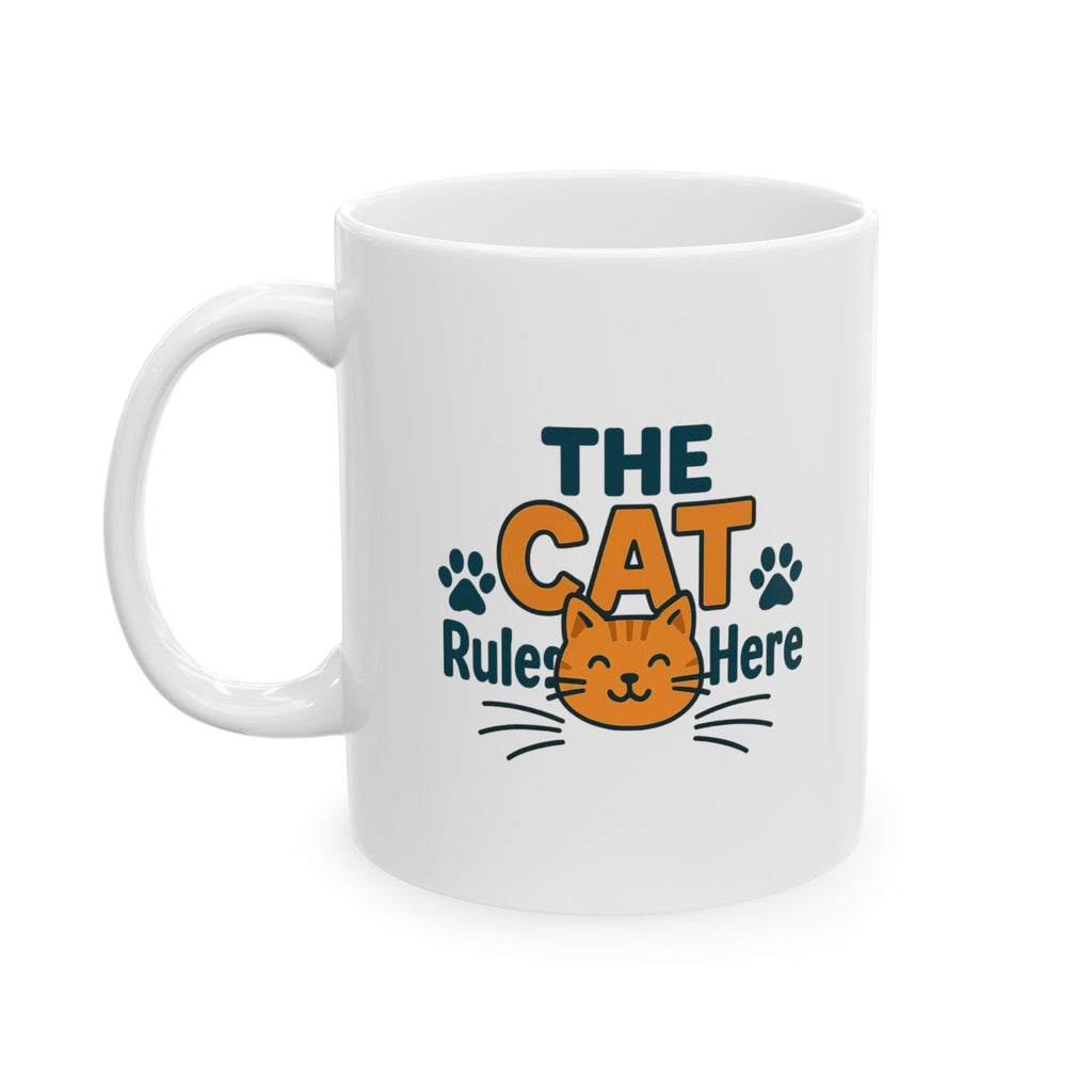 The Cat Is The Boss Here Coffee Mug | Funny Cat Owner Gift | Ceramic Mug
