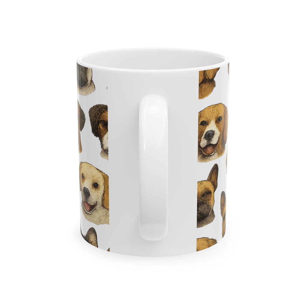 Botanical Dog Faces Full Wrap Coffee Mug | Dogs Gift | Ceramic Mug