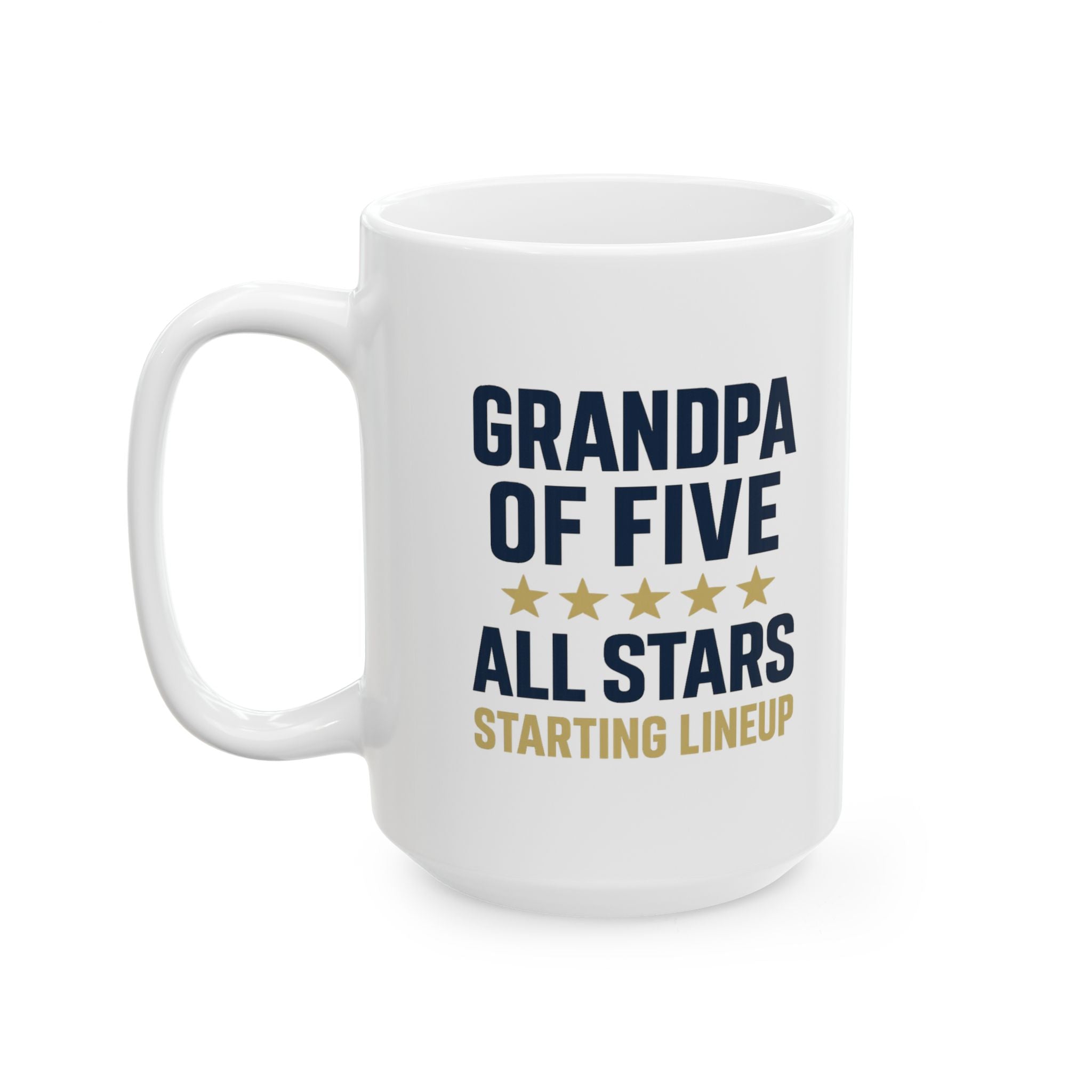 Grandpa Of Five All Stars Starting Lineup Coffee Mug | Gift for Grandpa | Ceramic Mug