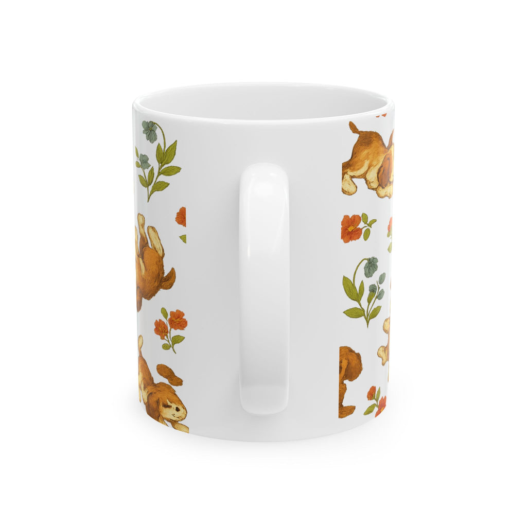 Vintage Playful Puppies Full Wrap Coffee Mug | Dogs Gift | Ceramic Mug