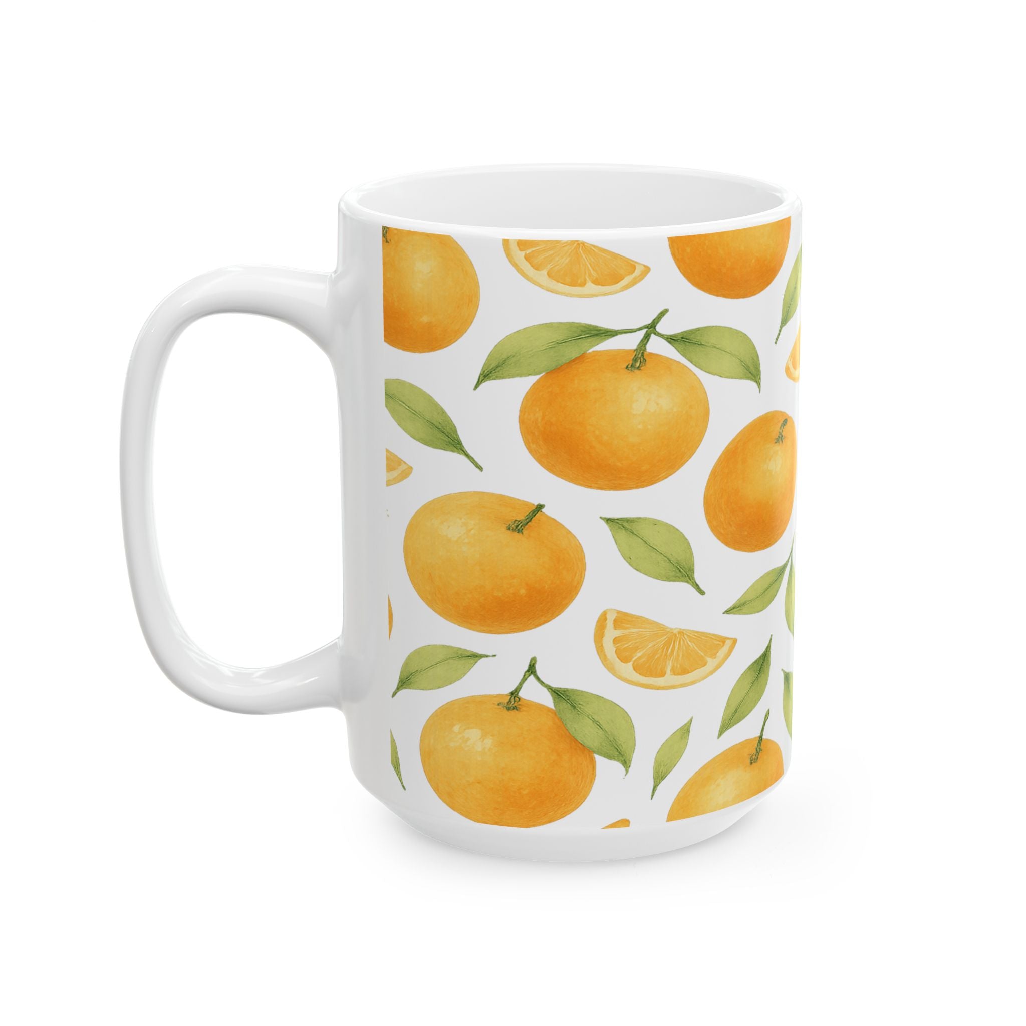 Watercolor Oranges Full Wrap Coffee Mug | Fruit Gift | Ceramic Mug