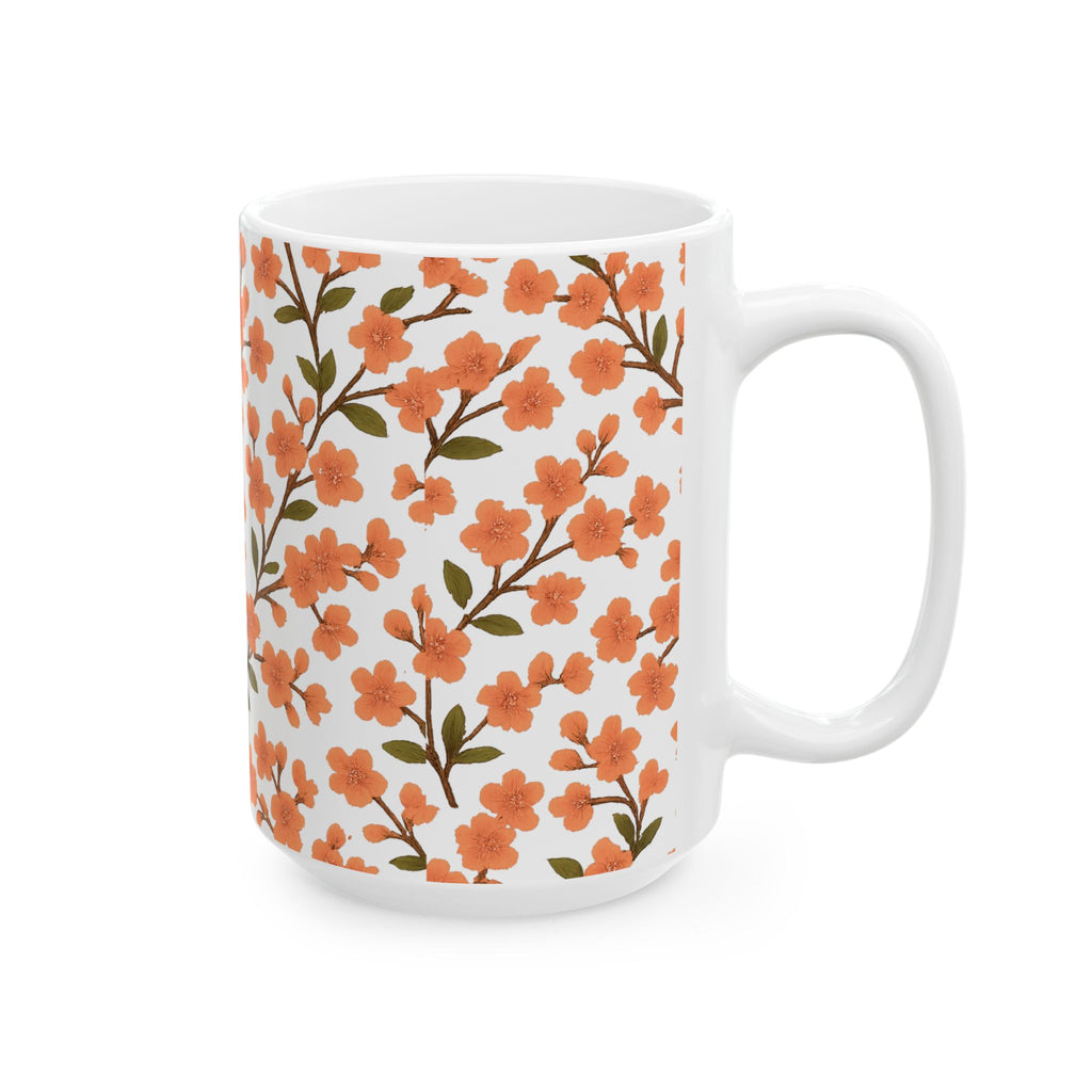 Cherry Blossom Branches Full Wrap Coffee Mug | Flowers Lover Gift | Ceramic Mug