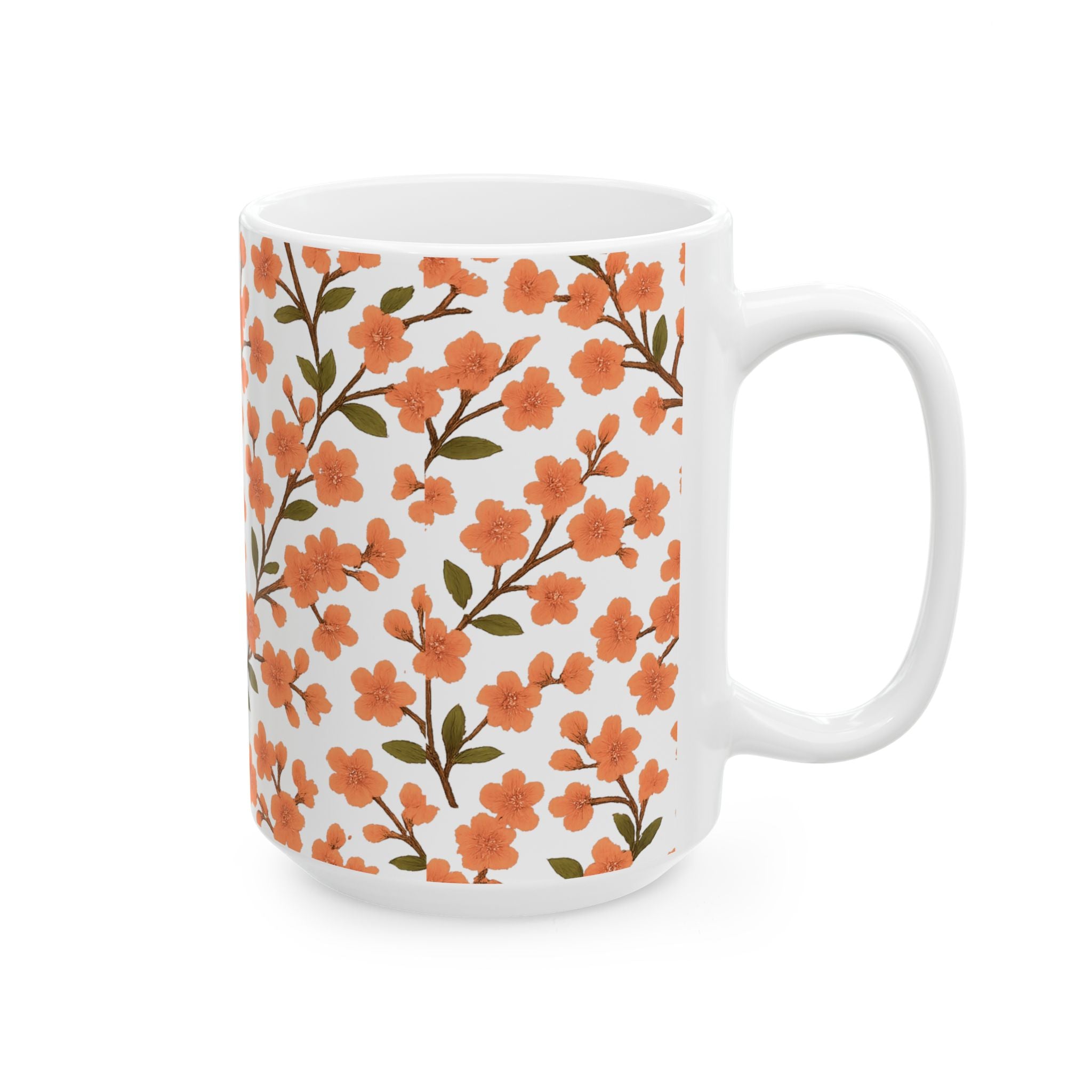 Cherry Blossom Branches Full Wrap Coffee Mug | Flowers Lover Gift | Ceramic Mug